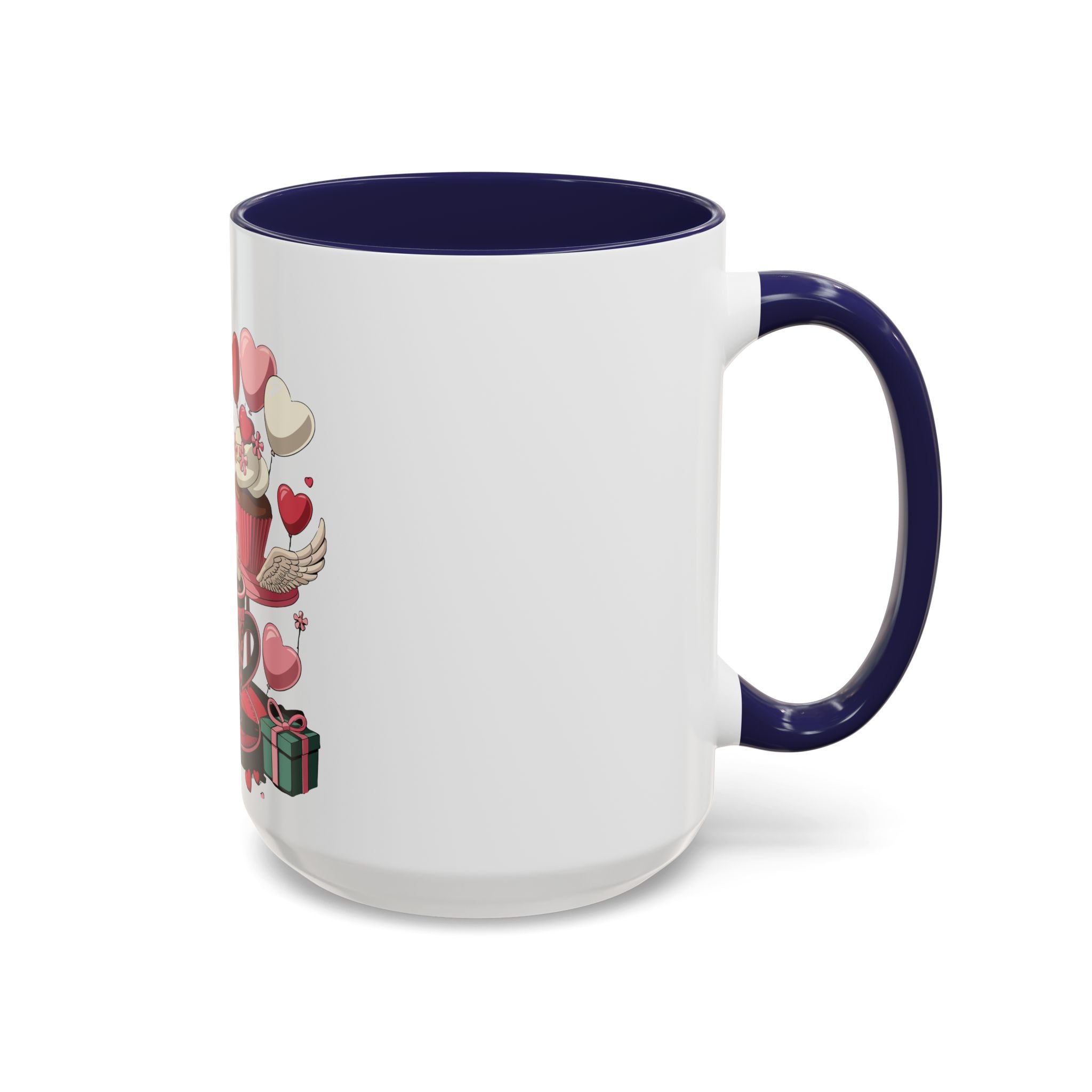 Valentine Dessert Love Accent Coffee Mug — Heart Cupcakes & Sweets 11/15oz