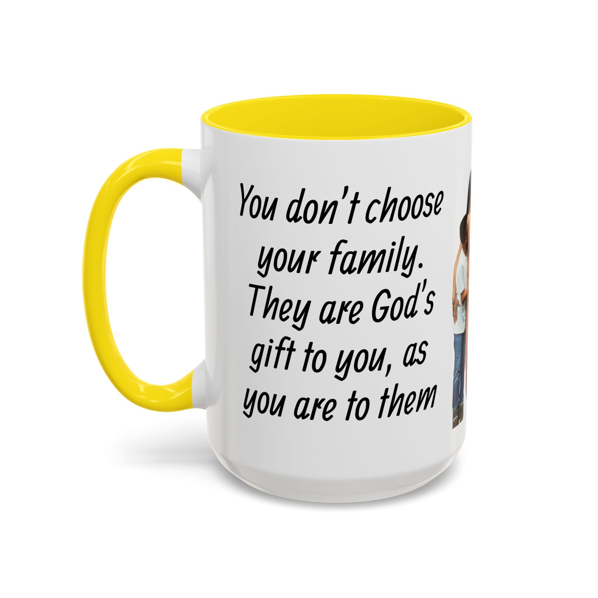 Personalized Family Photo Accent Coffee Mug — Custom 11/15oz Gift