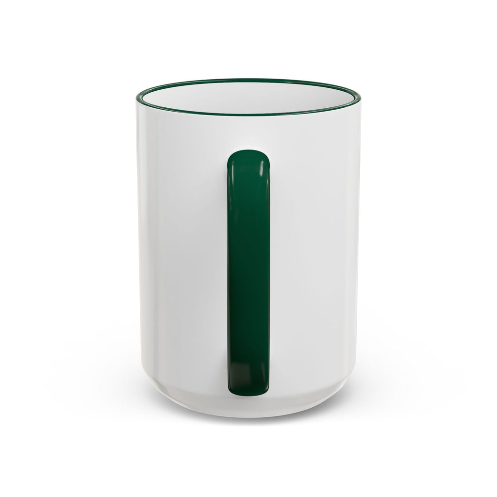 Life Begins After Coffee Accent Rim Mug — Cute Script Coffee Lover Gift (11oz/15oz)