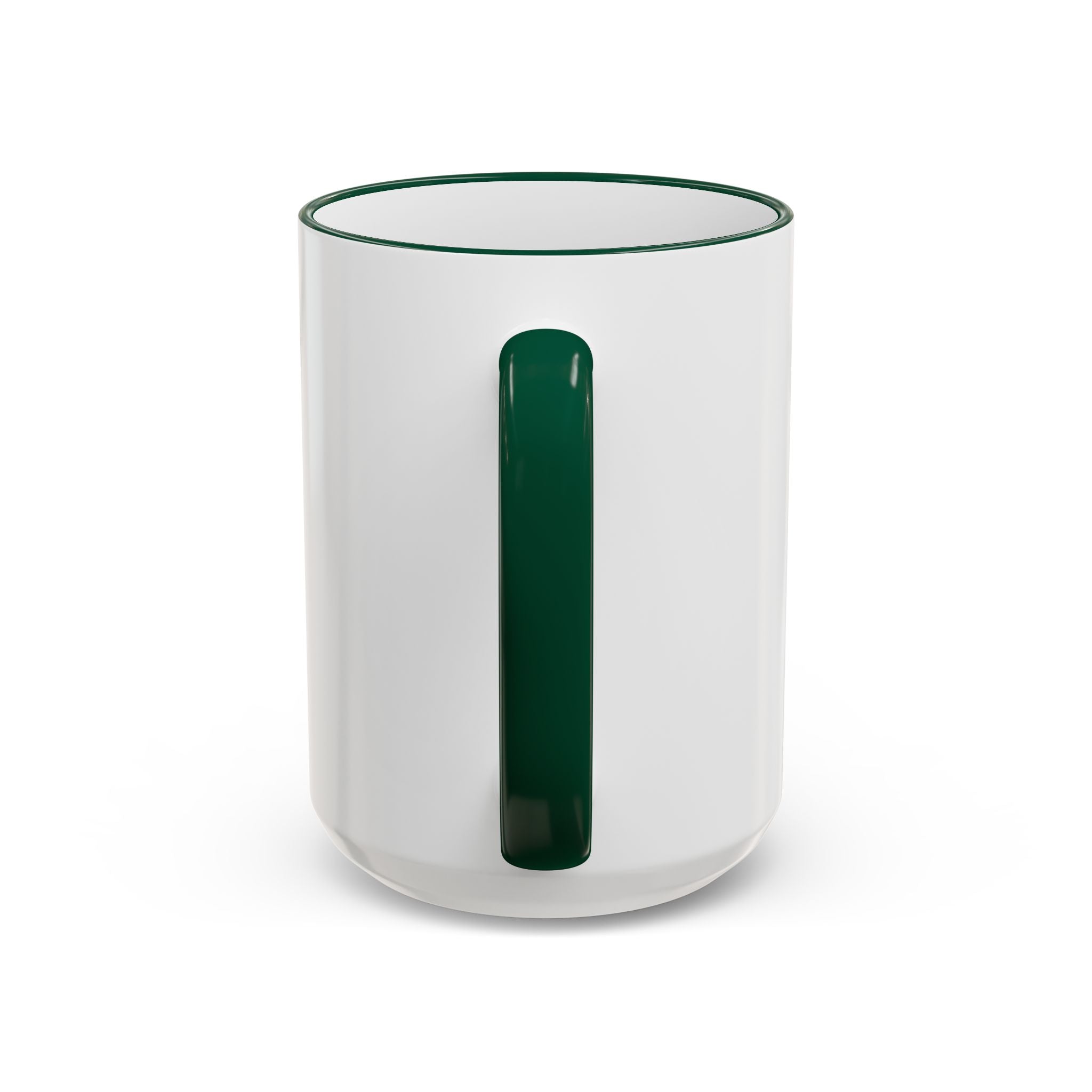 Life Begins After Coffee Accent Rim Mug — Cute Script Coffee Lover Gift (11oz/15oz)