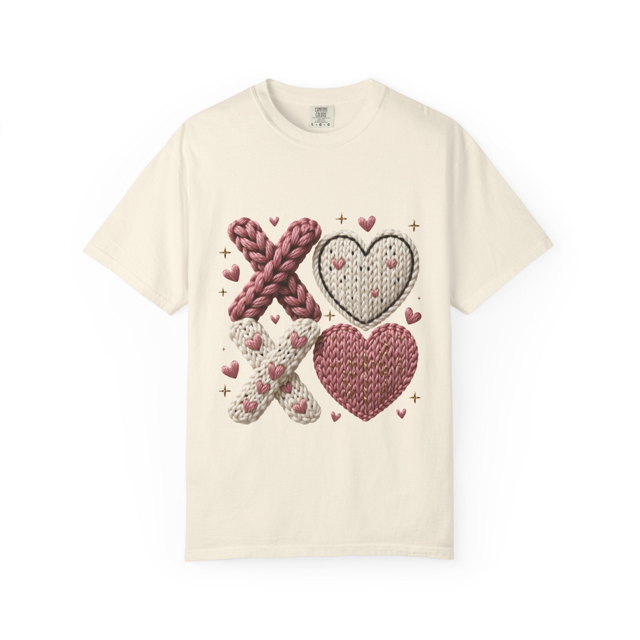 Knit XOXO Hearts T-Shirt — Cozy Valentine’s Day Love Tee
