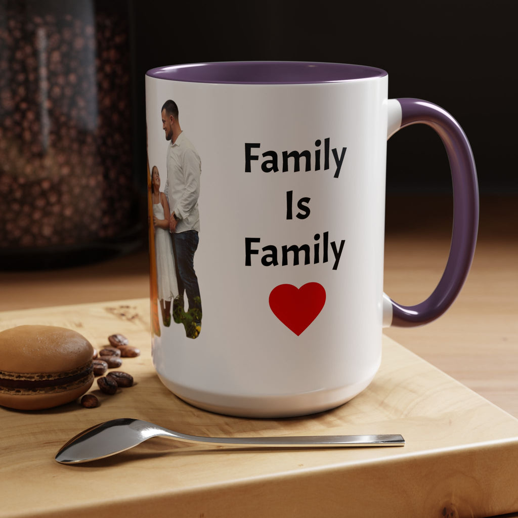 Personalized Family Photo Accent Coffee Mug — Custom 11/15oz Gift