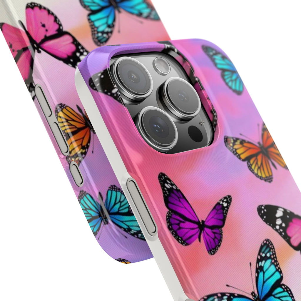 Butterfly Dream Slim Phone Case — Pastel Gradient Floral Wings Design