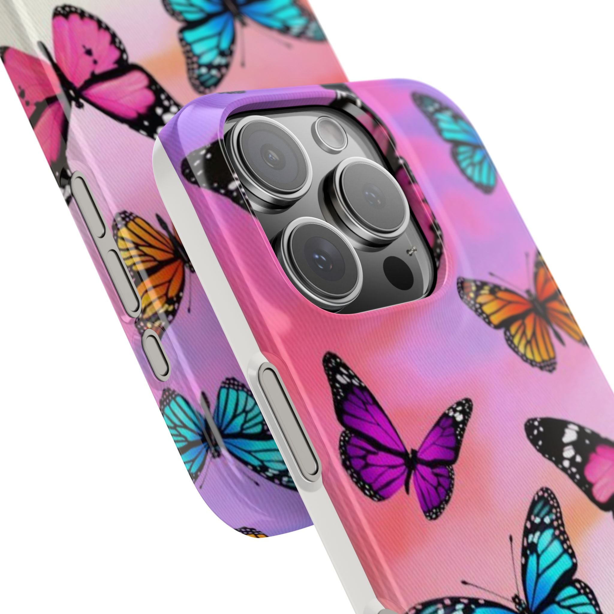 Butterfly Dream Slim Phone Case — Pastel Gradient Floral Wings Design