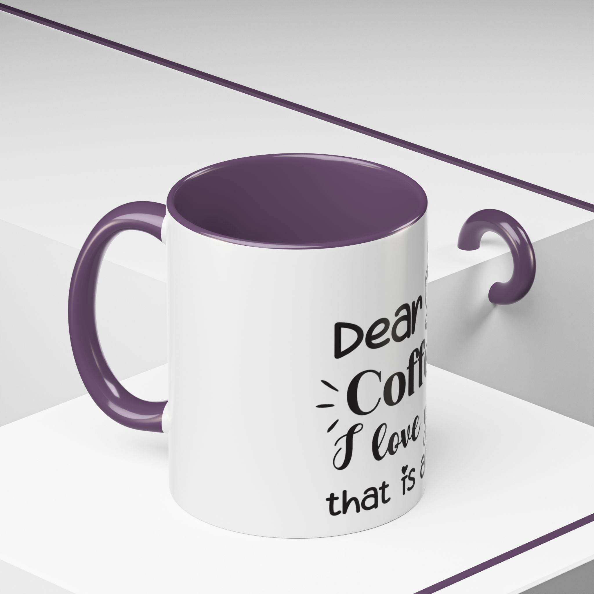 Coffee Mug — "Dear Coffee, I Love You" Accent Ceramic Mug (11/15oz)