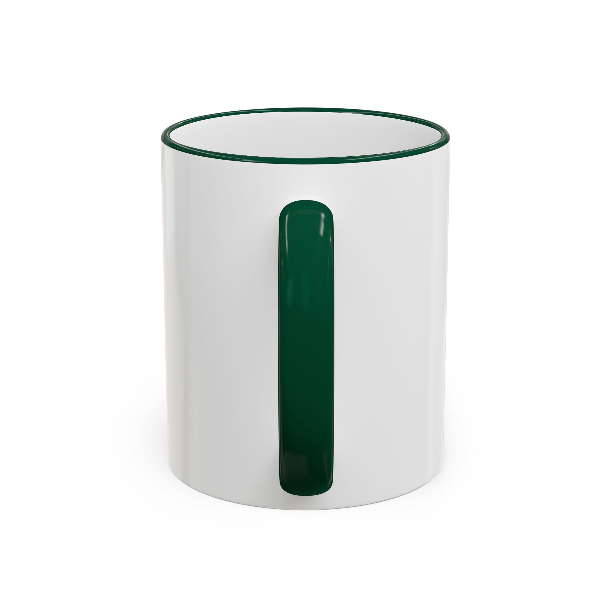 Life Begins After Coffee Accent Rim Mug — Cute Script Coffee Lover Gift (11oz/15oz)