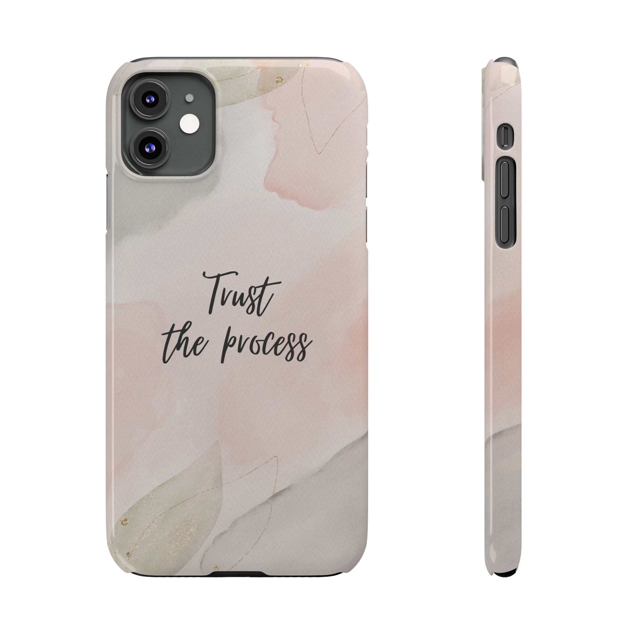 Slim Phone Case — Trust the Process Floral Watercolor Phone Cover