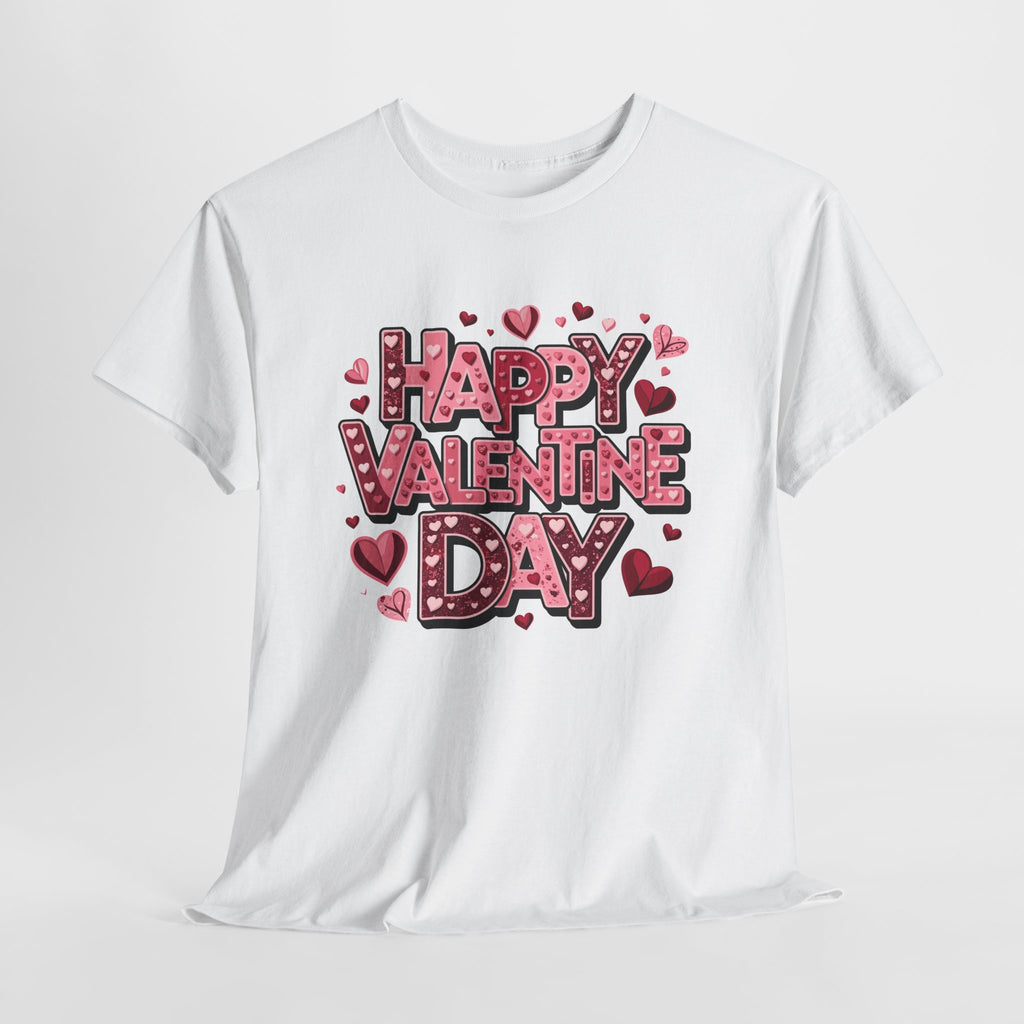 Valentine's Day Tee — 'Happy Valentine Day' Heart Graphic Shirt