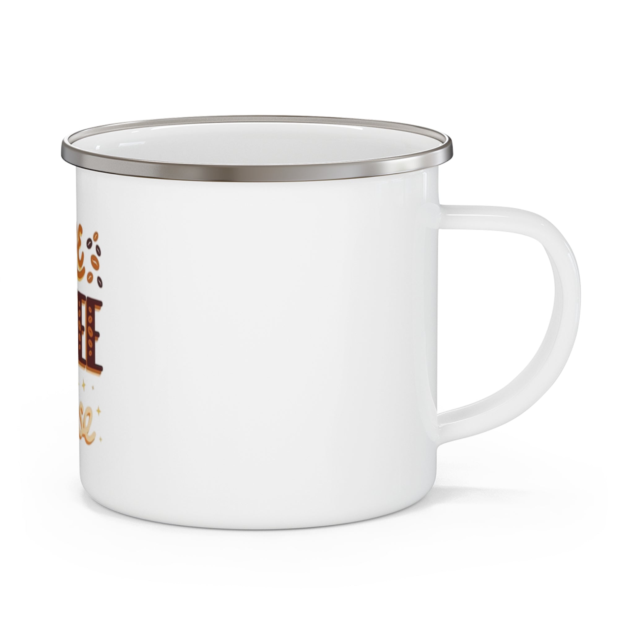 Enamel Camping Mug — 'More Coffee Please' Rustic Camper Coffee Cup