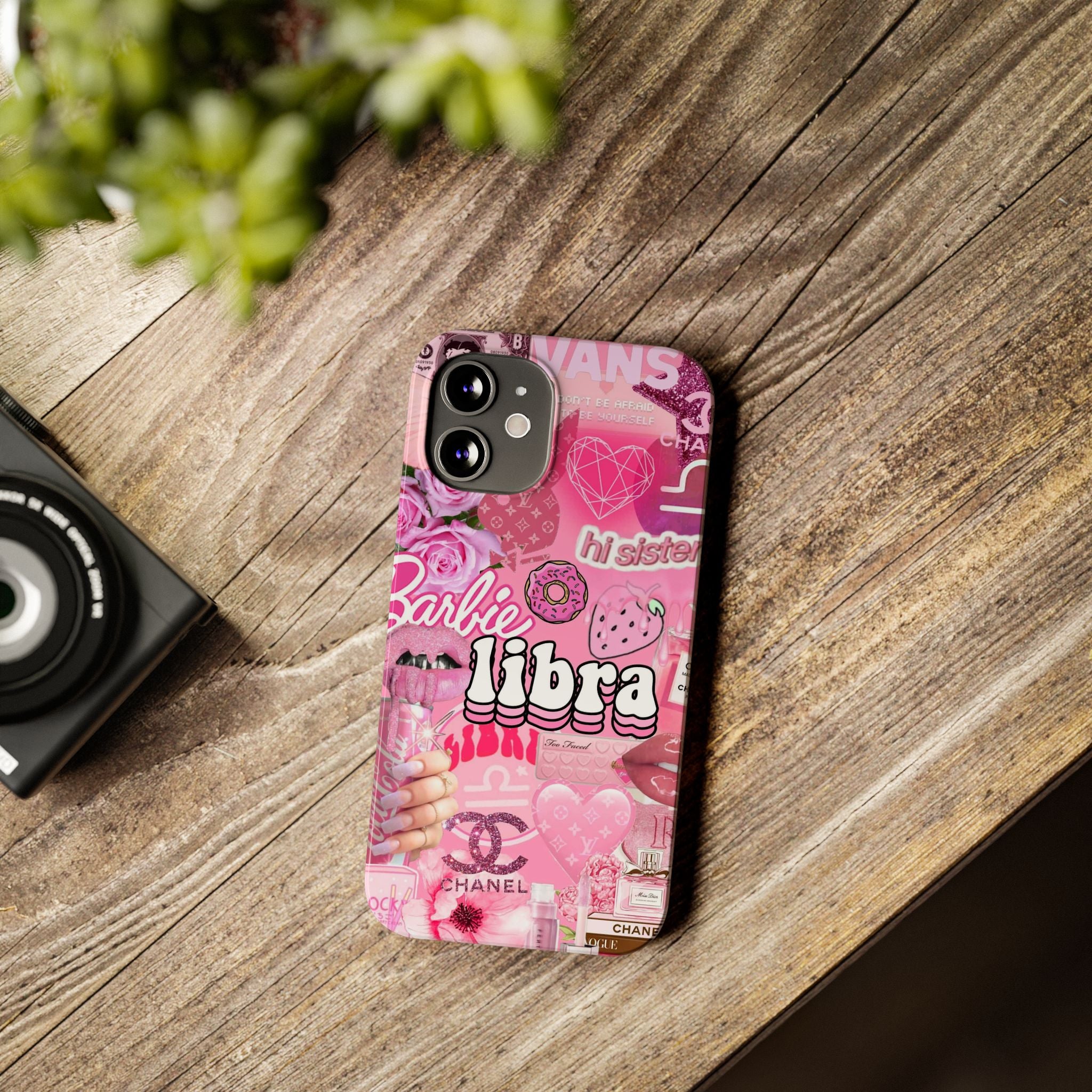 Libra Pink Collage Slim Phone Case