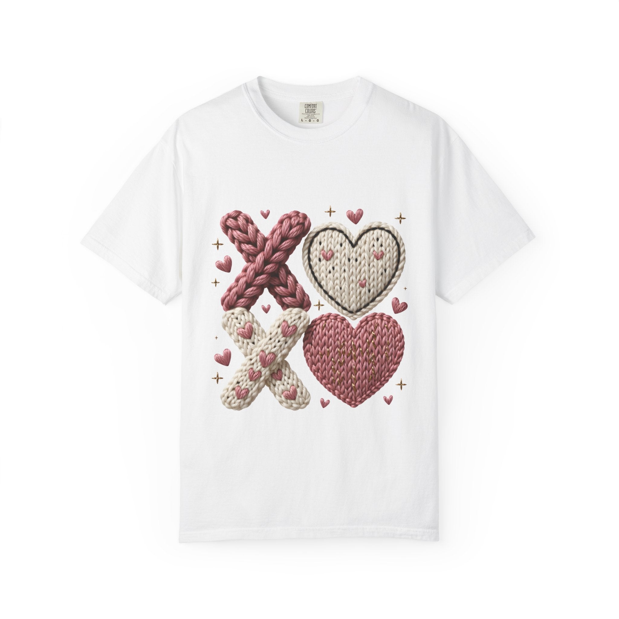 Knit XOXO Hearts T-Shirt — Cozy Valentine’s Day Love Tee