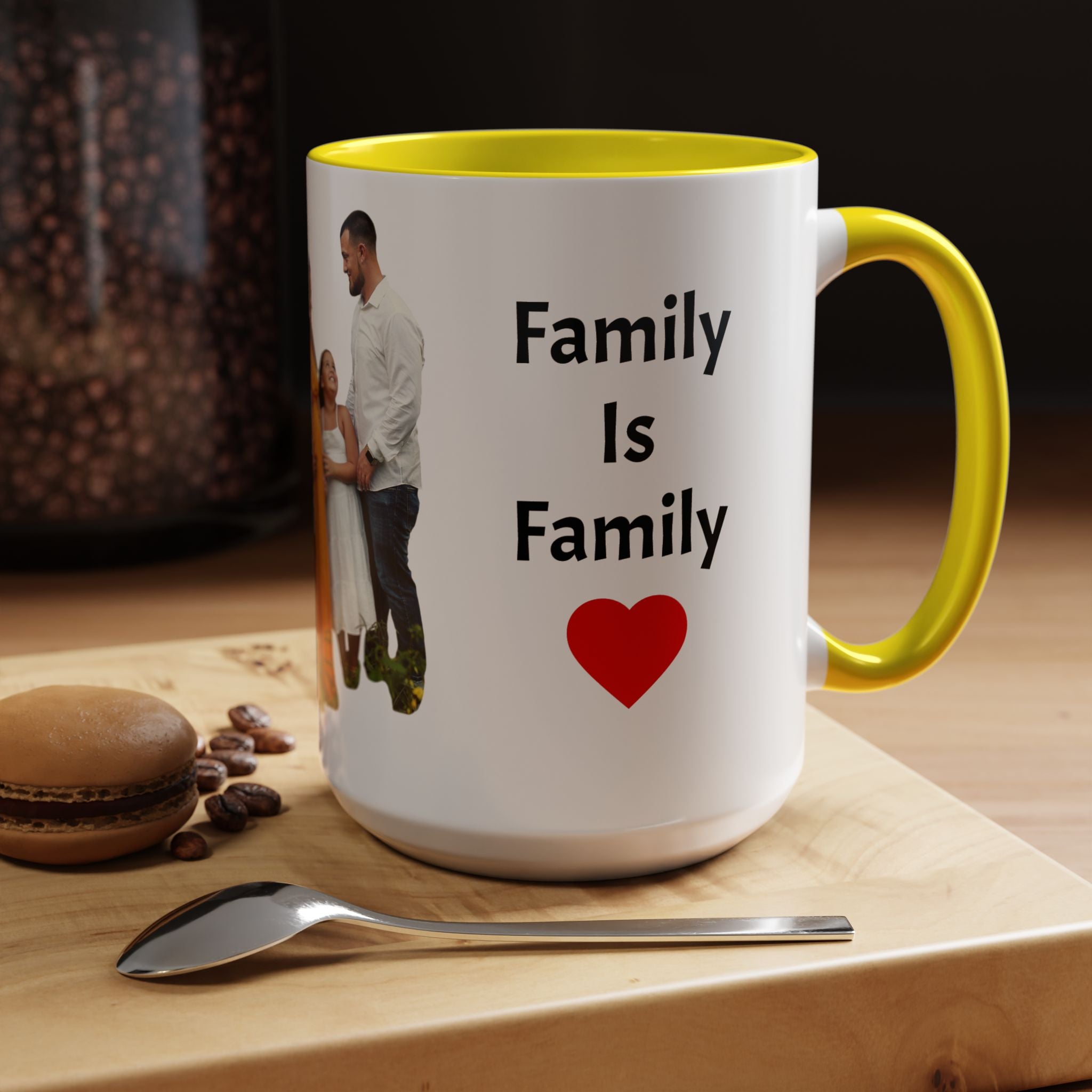 Personalized Family Photo Accent Coffee Mug — Custom 11/15oz Gift
