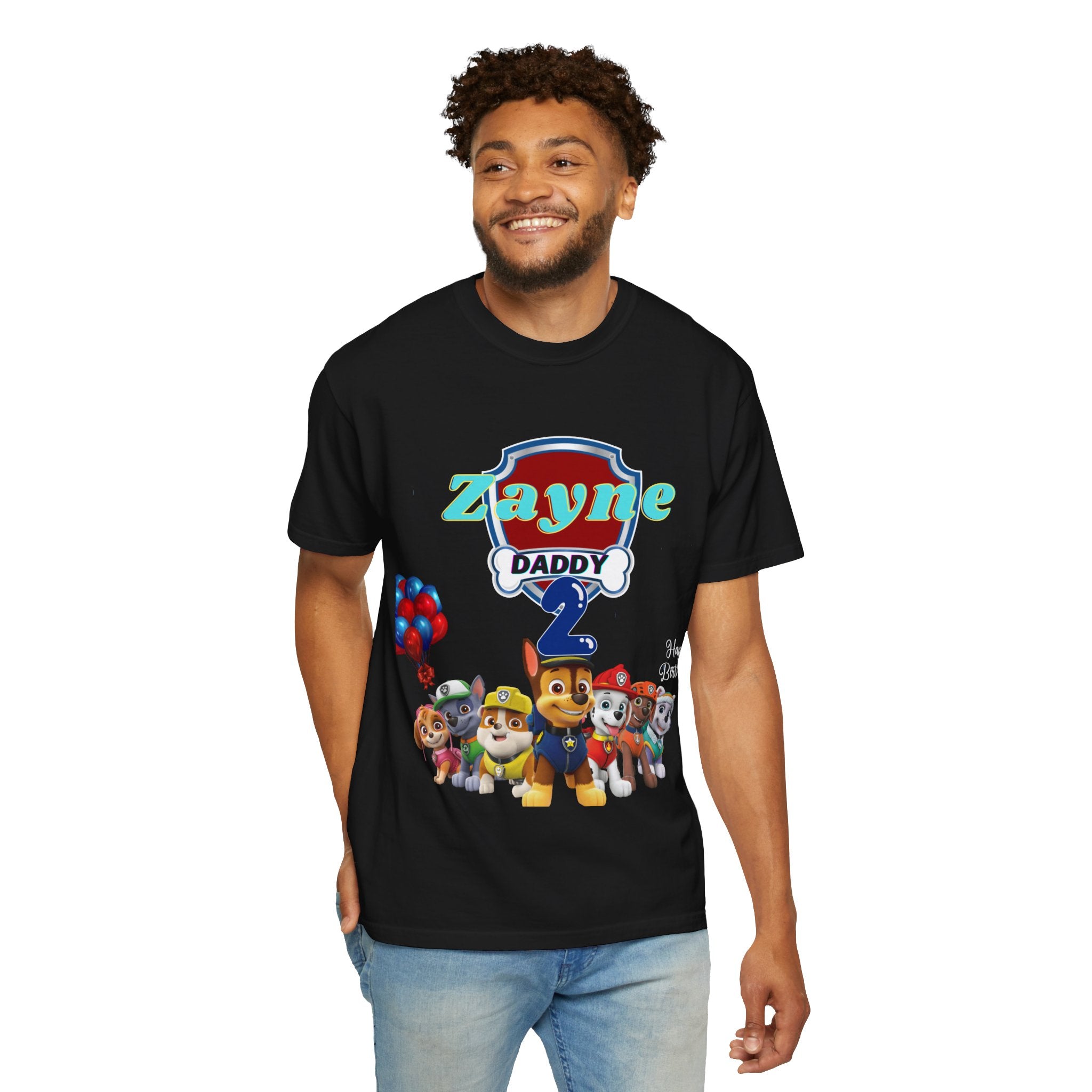 Kids' Paw Patrol Birthday T-Shirt — "Zayne Daddy 2" Personalized Party Tee