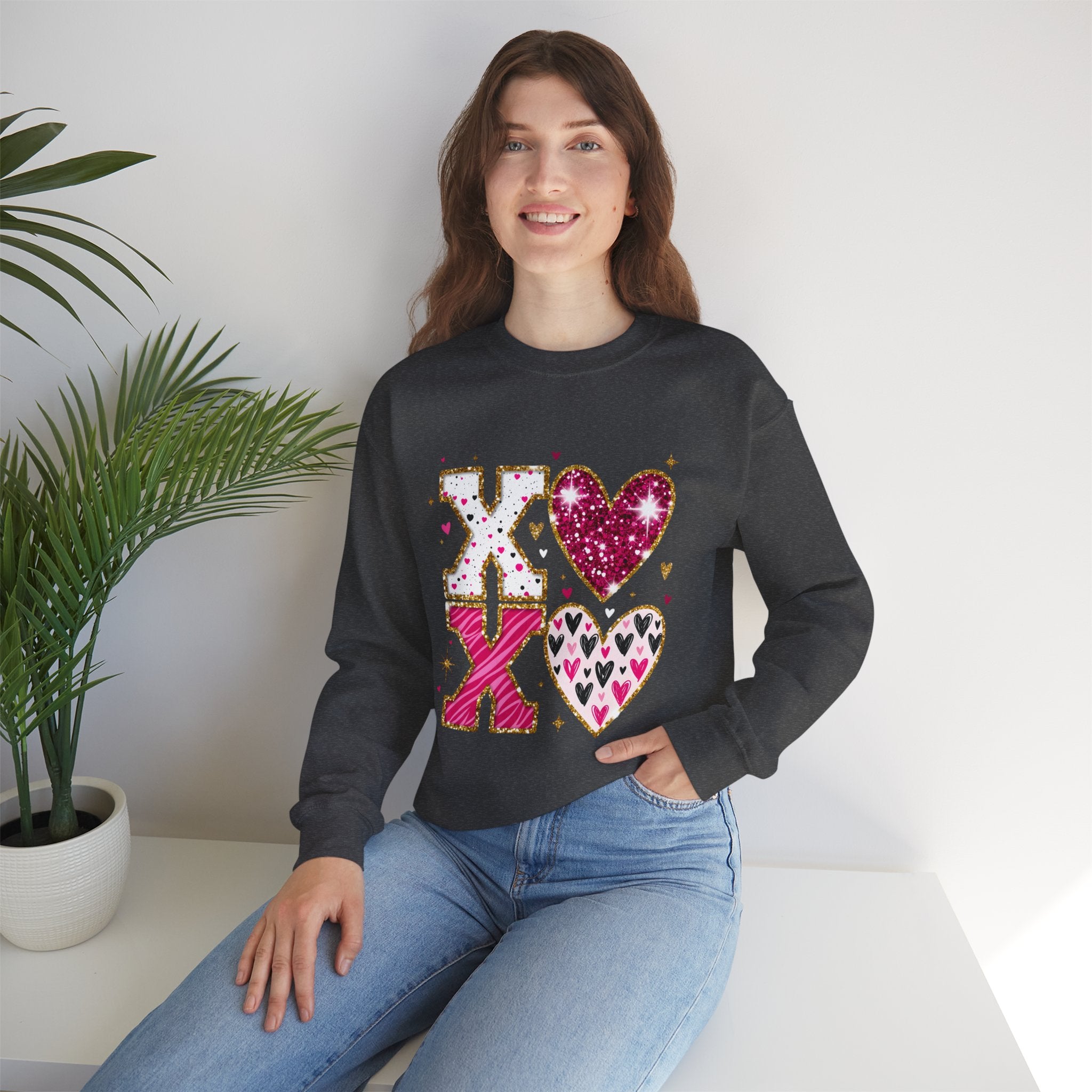 Valentine XOXO Heart Crewneck Sweatshirt
