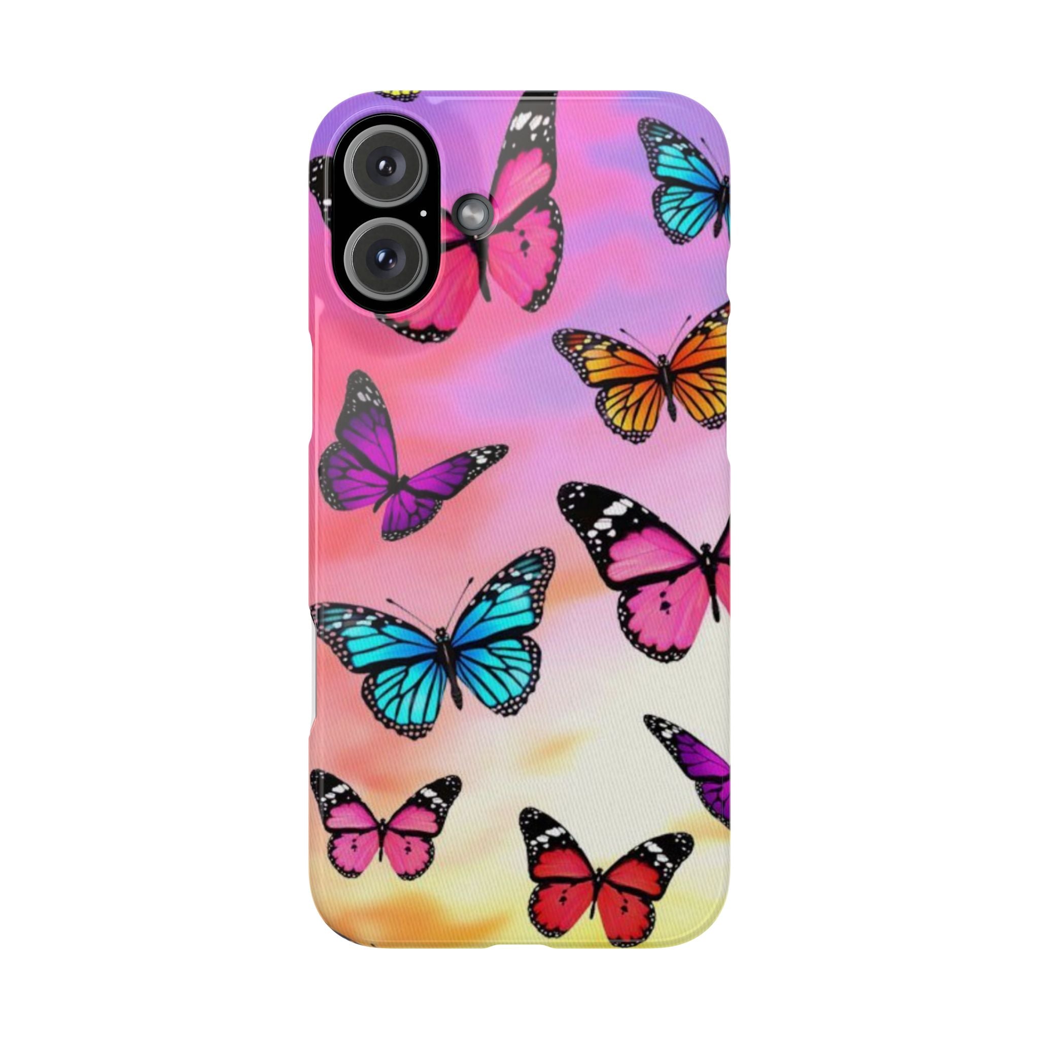 Butterfly Dream Slim Phone Case — Pastel Gradient Floral Wings Design