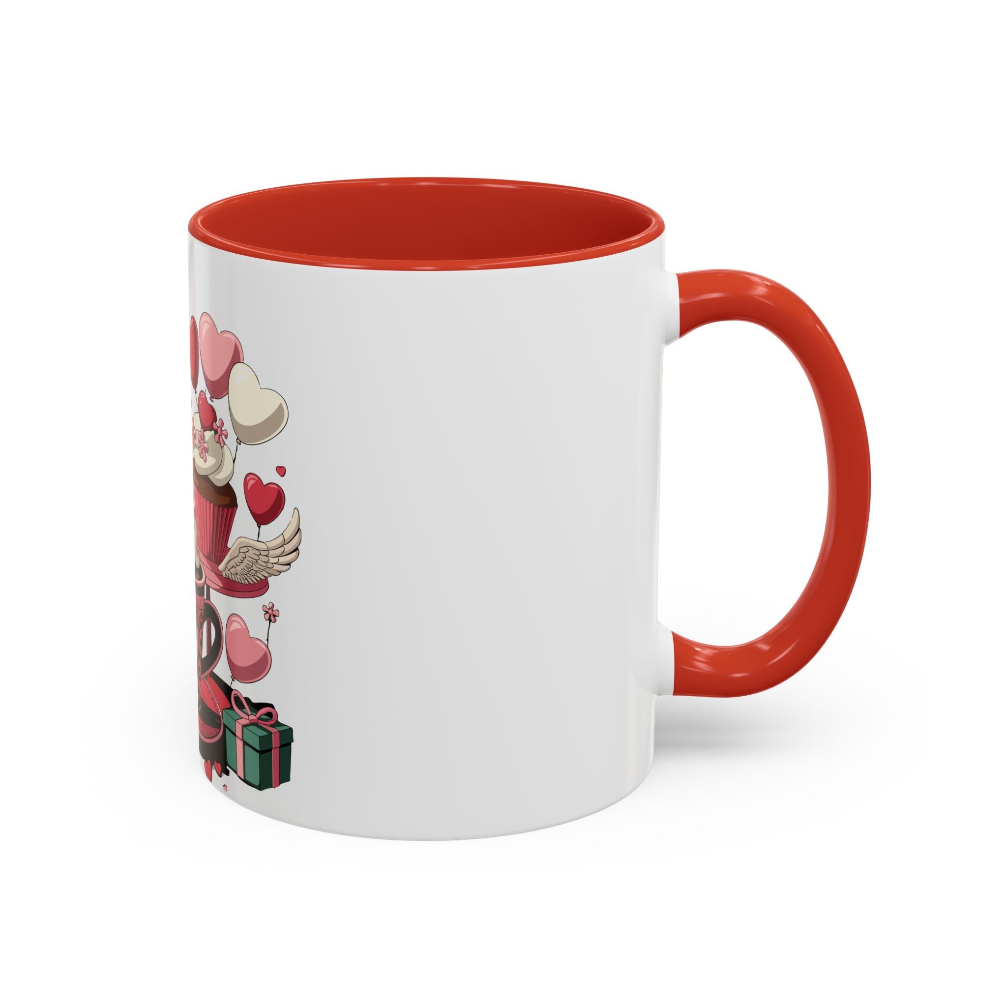 Valentine Dessert Love Accent Coffee Mug — Heart Cupcakes & Sweets 11/15oz