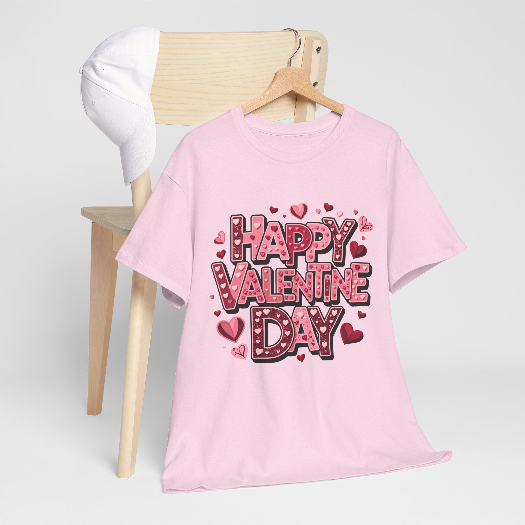 Valentine's Day Tee — 'Happy Valentine Day' Heart Graphic Shirt