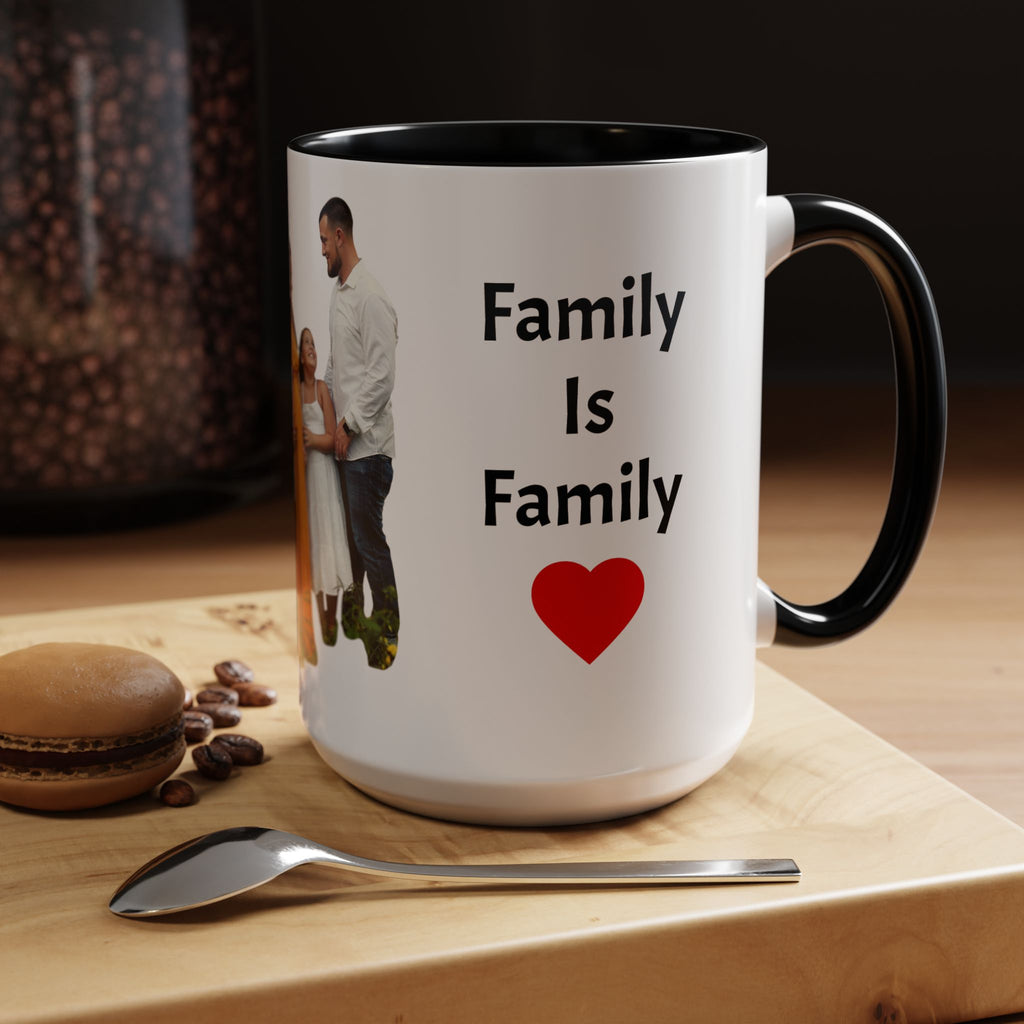 Personalized Family Photo Accent Coffee Mug — Custom 11/15oz Gift