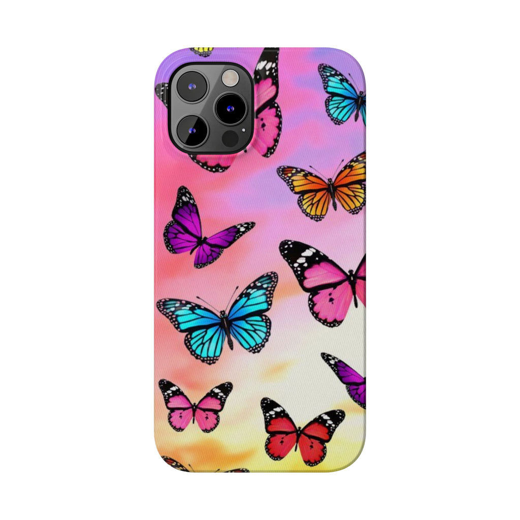 Butterfly Dream Slim Phone Case — Pastel Gradient Floral Wings Design