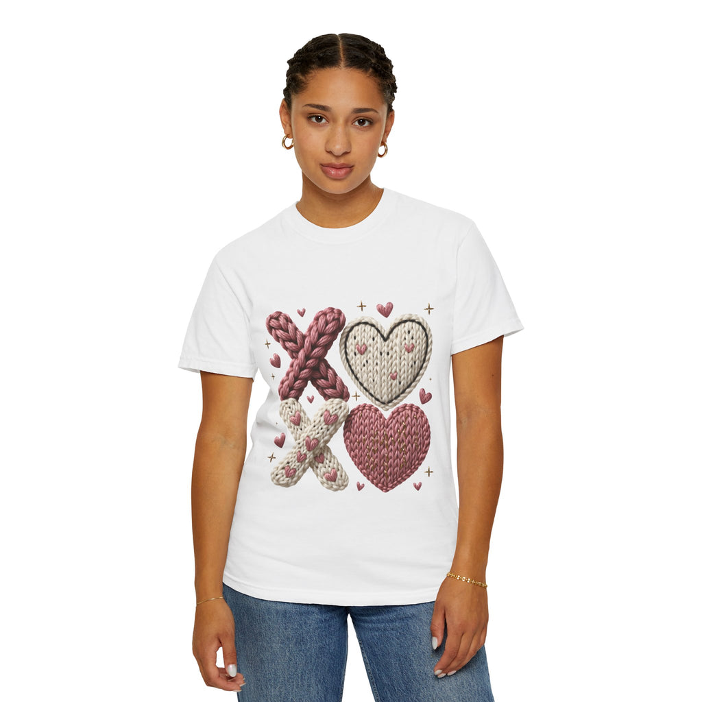 Knit XOXO Hearts T-Shirt — Cozy Valentine’s Day Love Tee