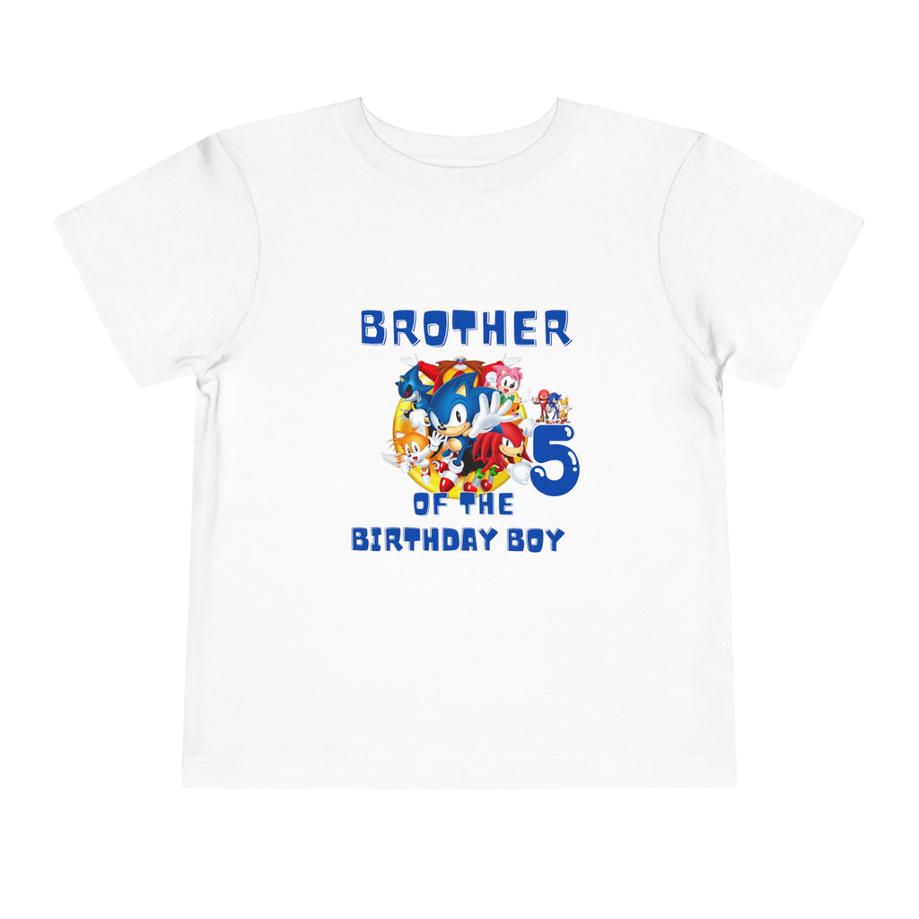 Personalized Brother of the Birthday Boy 5 Toddler Tee — Sonic Party Shirt
