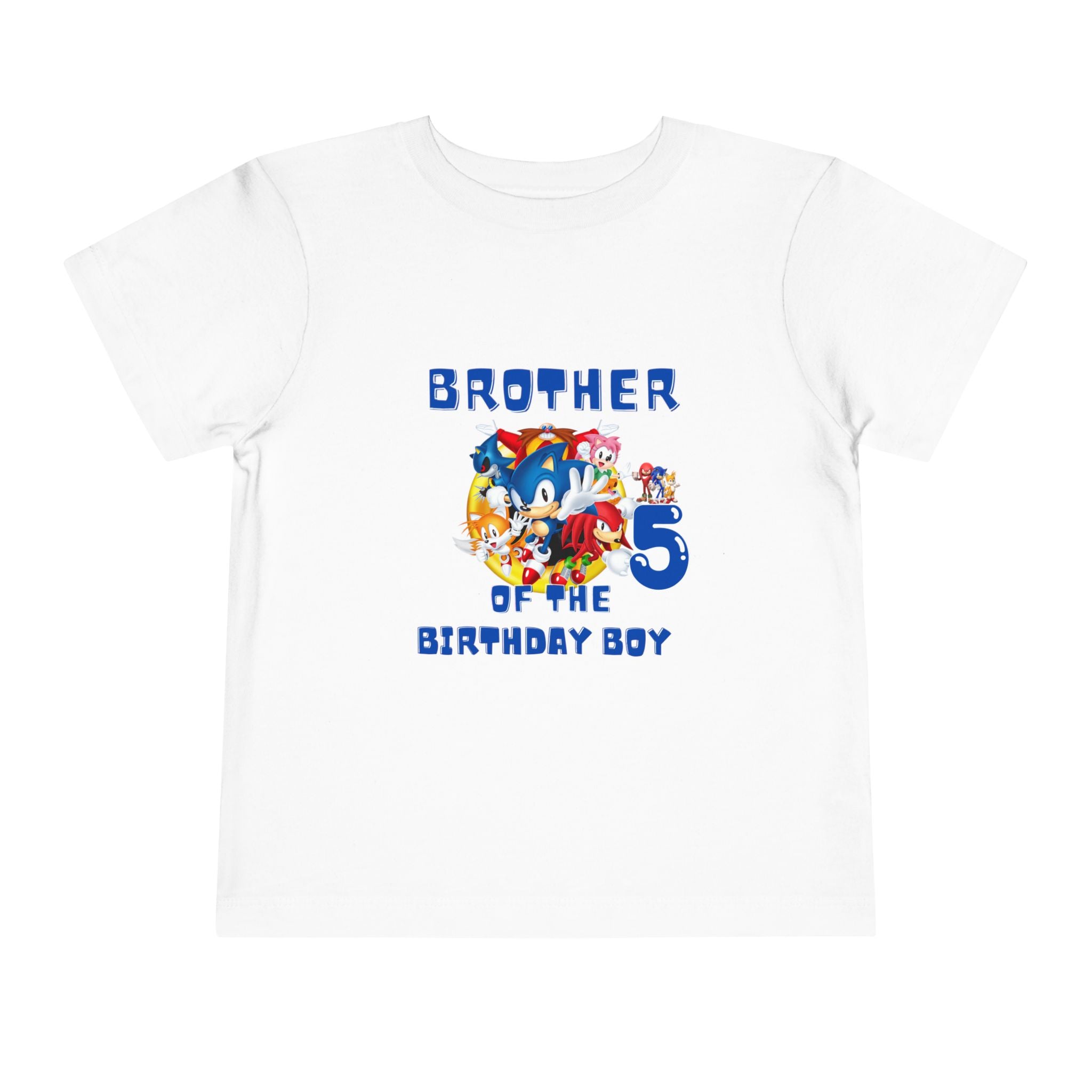 Personalized Brother of the Birthday Boy 5 Toddler Tee — Sonic Party Shirt