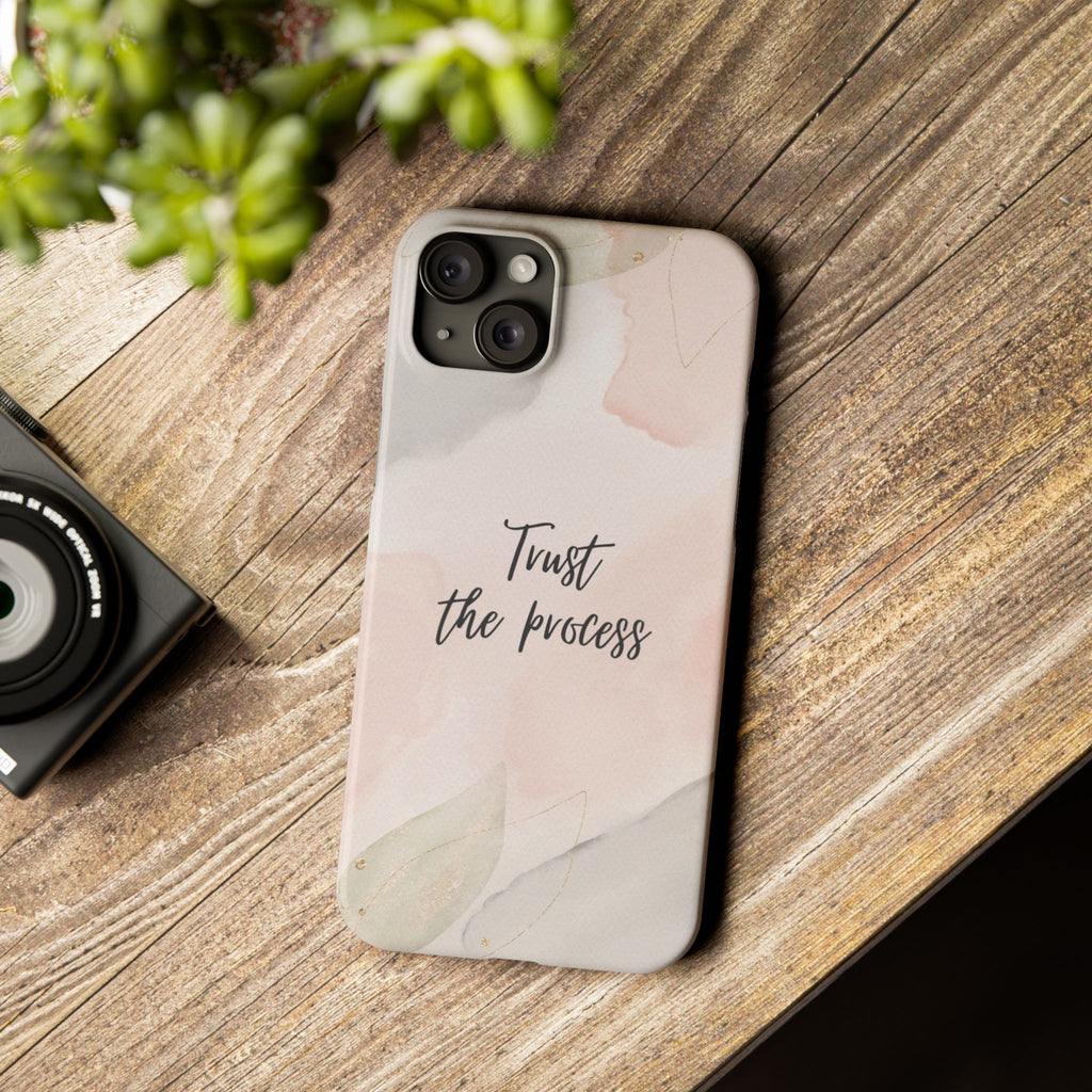 Slim Phone Case — Trust the Process Floral Watercolor Phone Cover