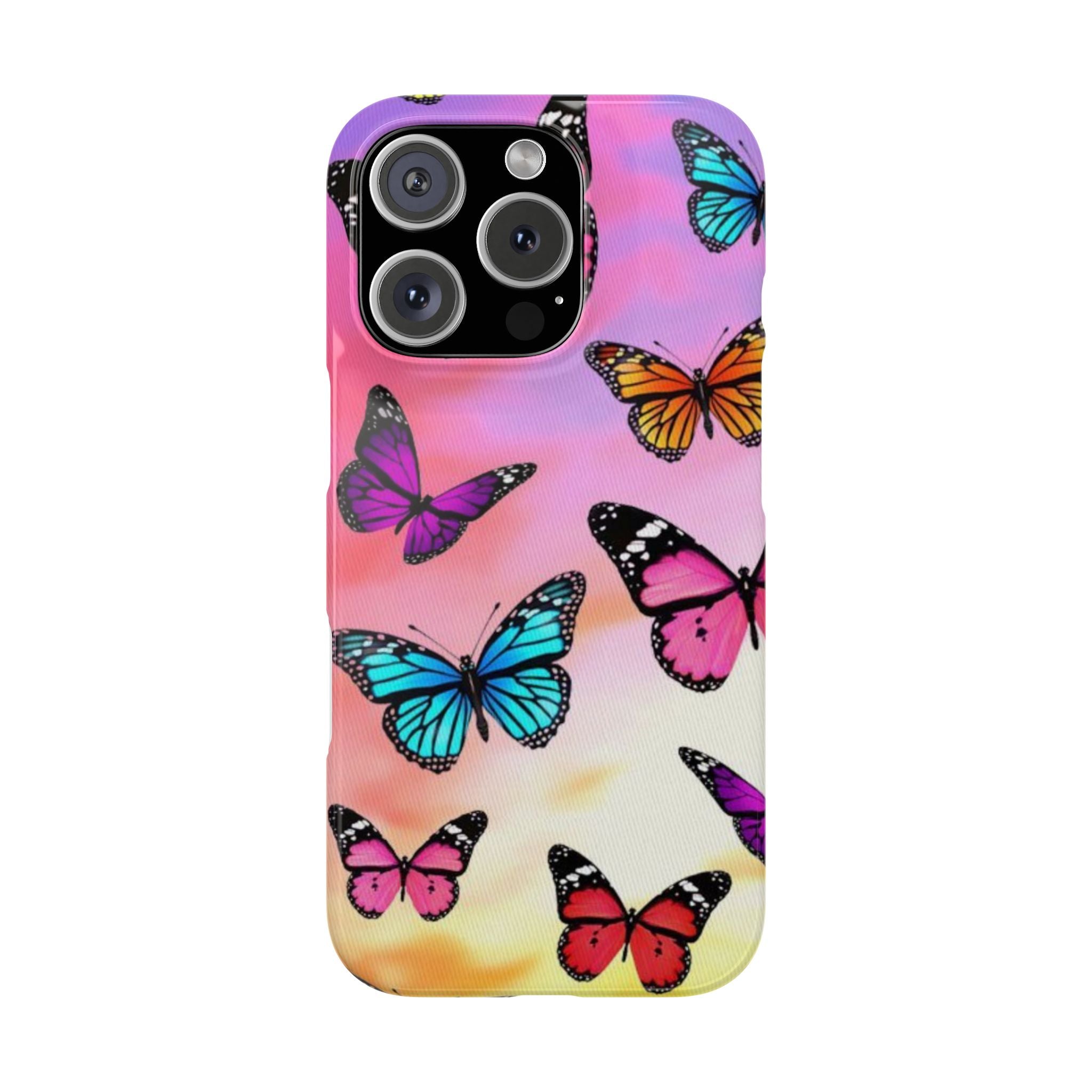 Butterfly Dream Slim Phone Case — Pastel Gradient Floral Wings Design