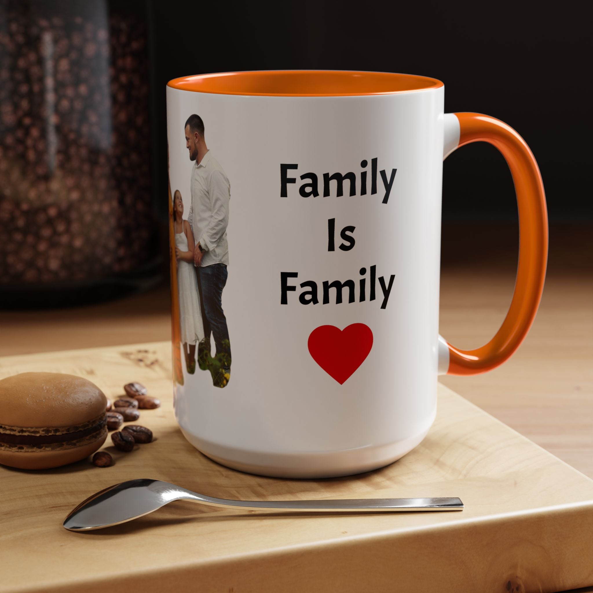 Personalized Family Photo Accent Coffee Mug — Custom 11/15oz Gift