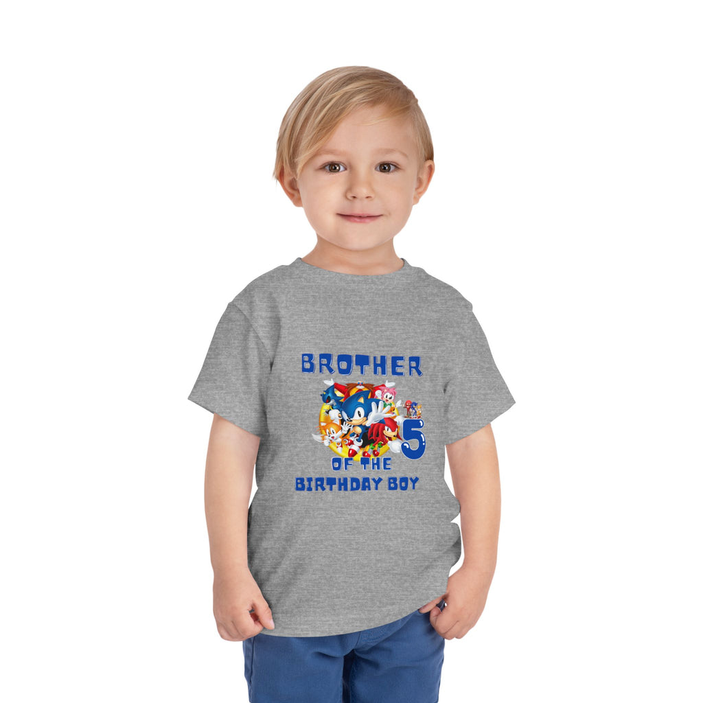 Personalized Brother of the Birthday Boy 5 Toddler Tee — Sonic Party Shirt