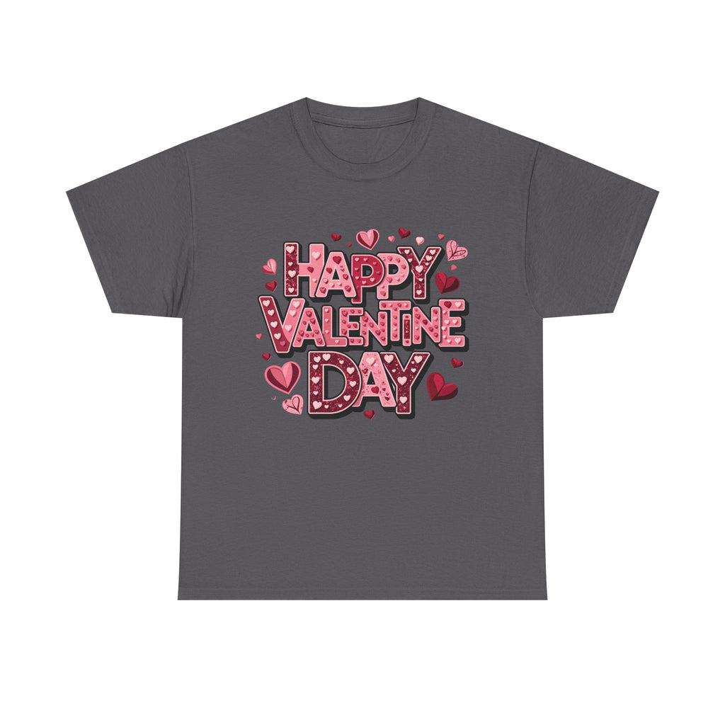 Valentine's Day Tee — 'Happy Valentine Day' Heart Graphic Shirt