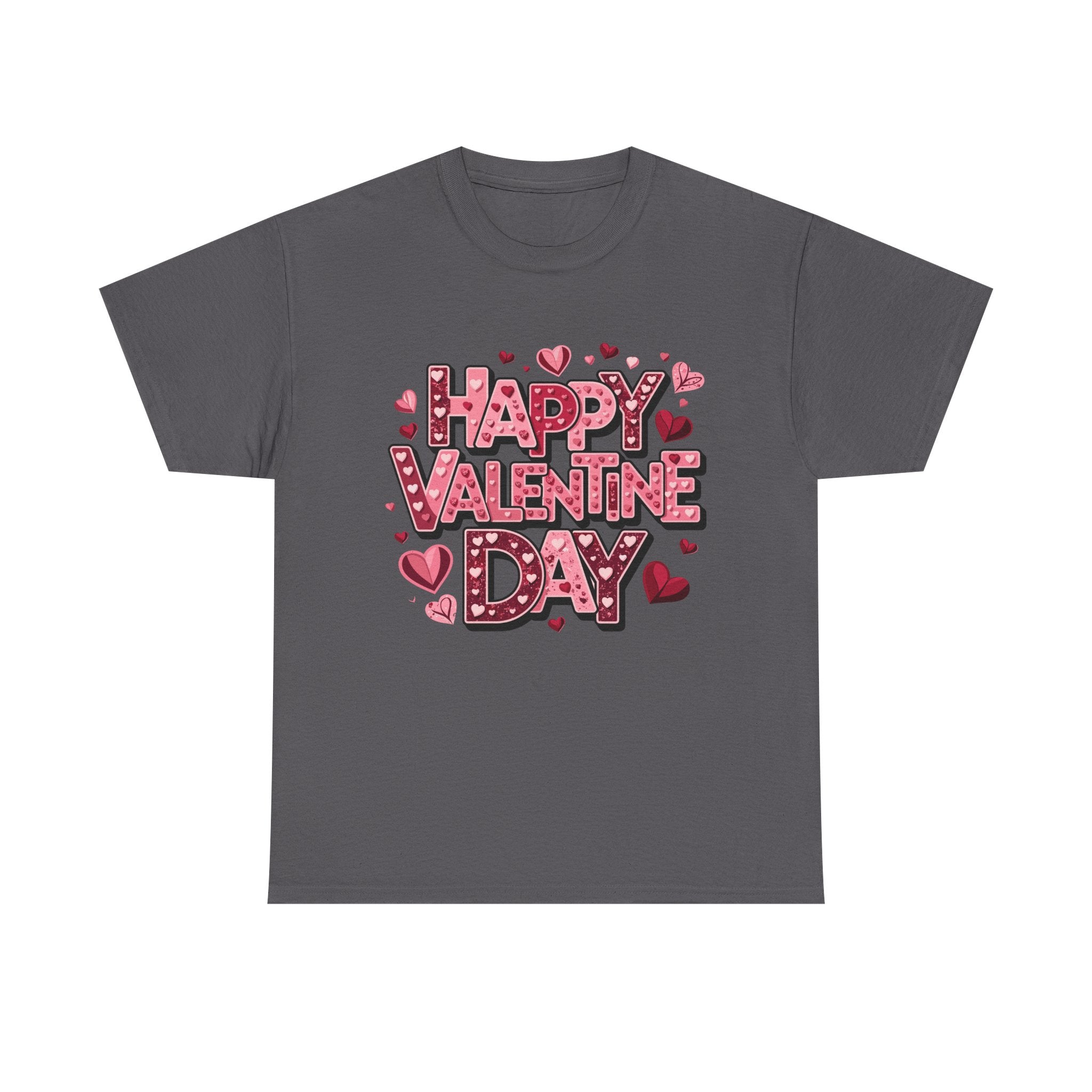 Valentine's Day Tee — 'Happy Valentine Day' Heart Graphic Shirt