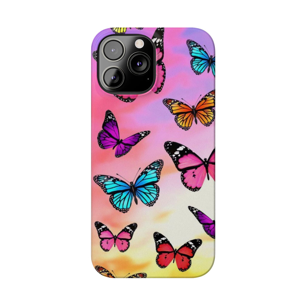 Butterfly Dream Slim Phone Case — Pastel Gradient Floral Wings Design