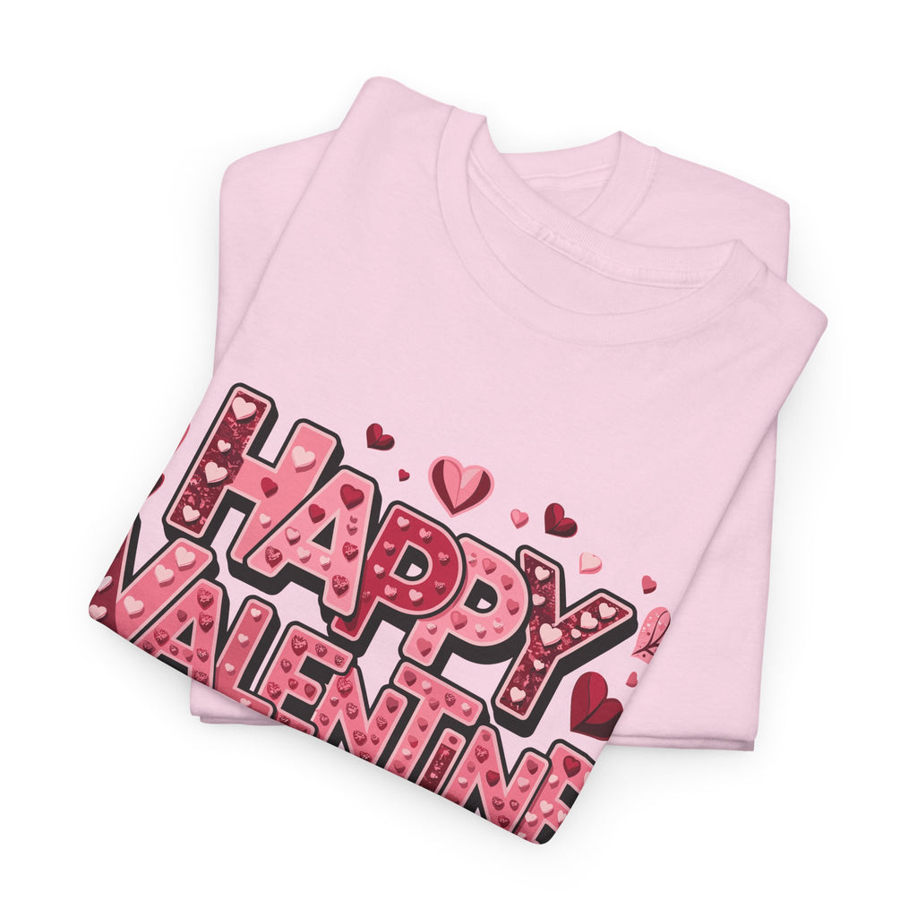 Valentine's Day Tee — 'Happy Valentine Day' Heart Graphic Shirt