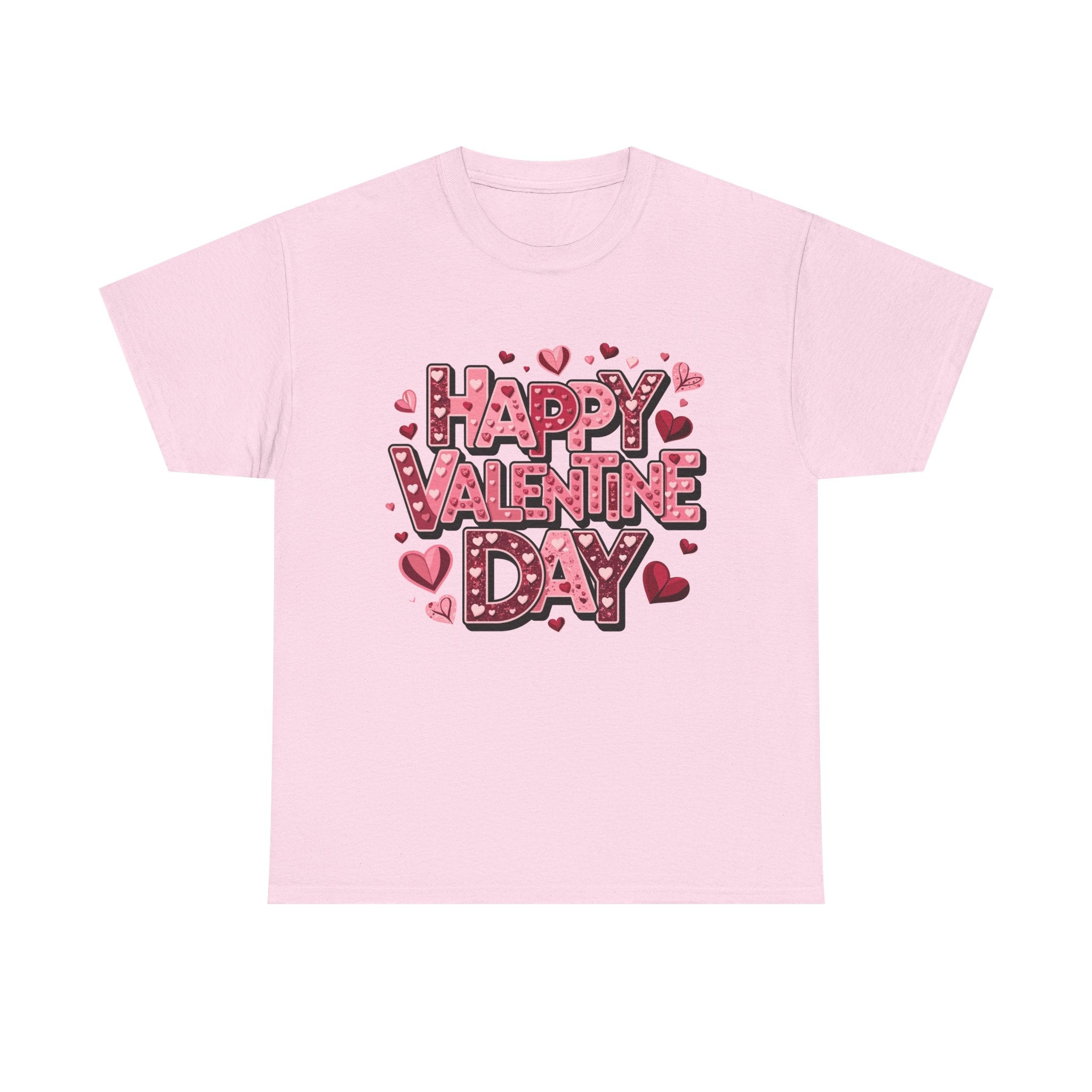 Valentine's Day Tee — 'Happy Valentine Day' Heart Graphic Shirt