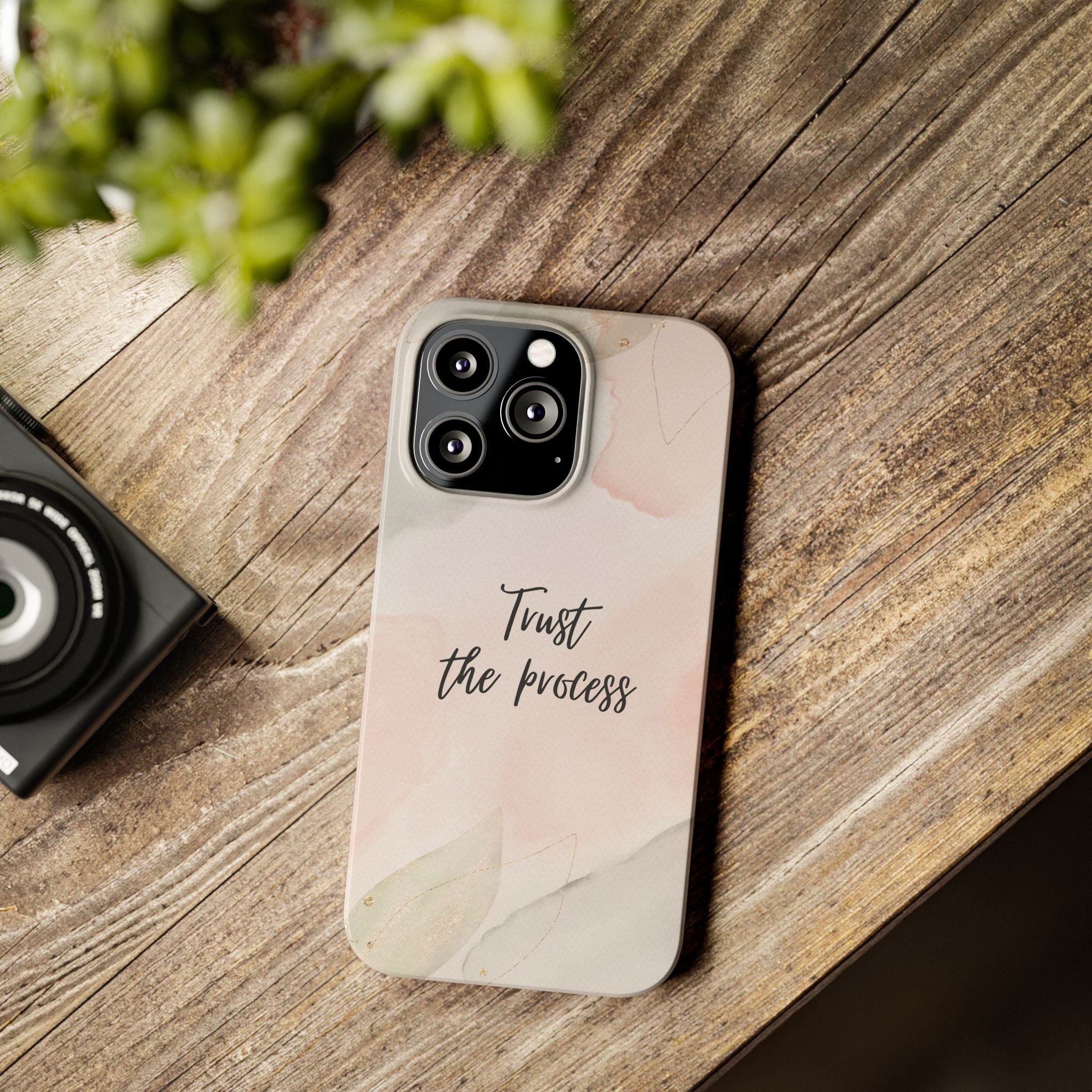 Slim Phone Case — Trust the Process Floral Watercolor Phone Cover
