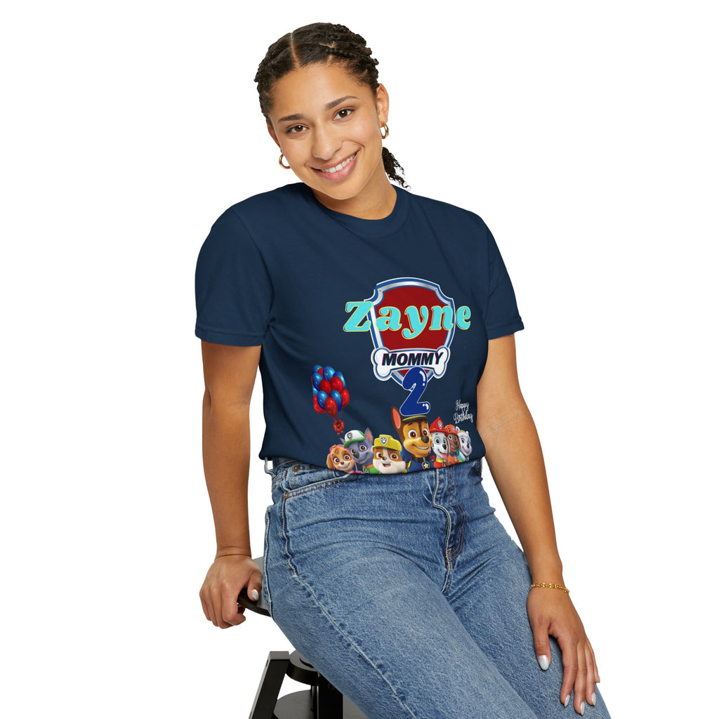 Kids' Paw Patrol Birthday T-Shirt — "Zayne Mommy 2" Personalized Party Tee