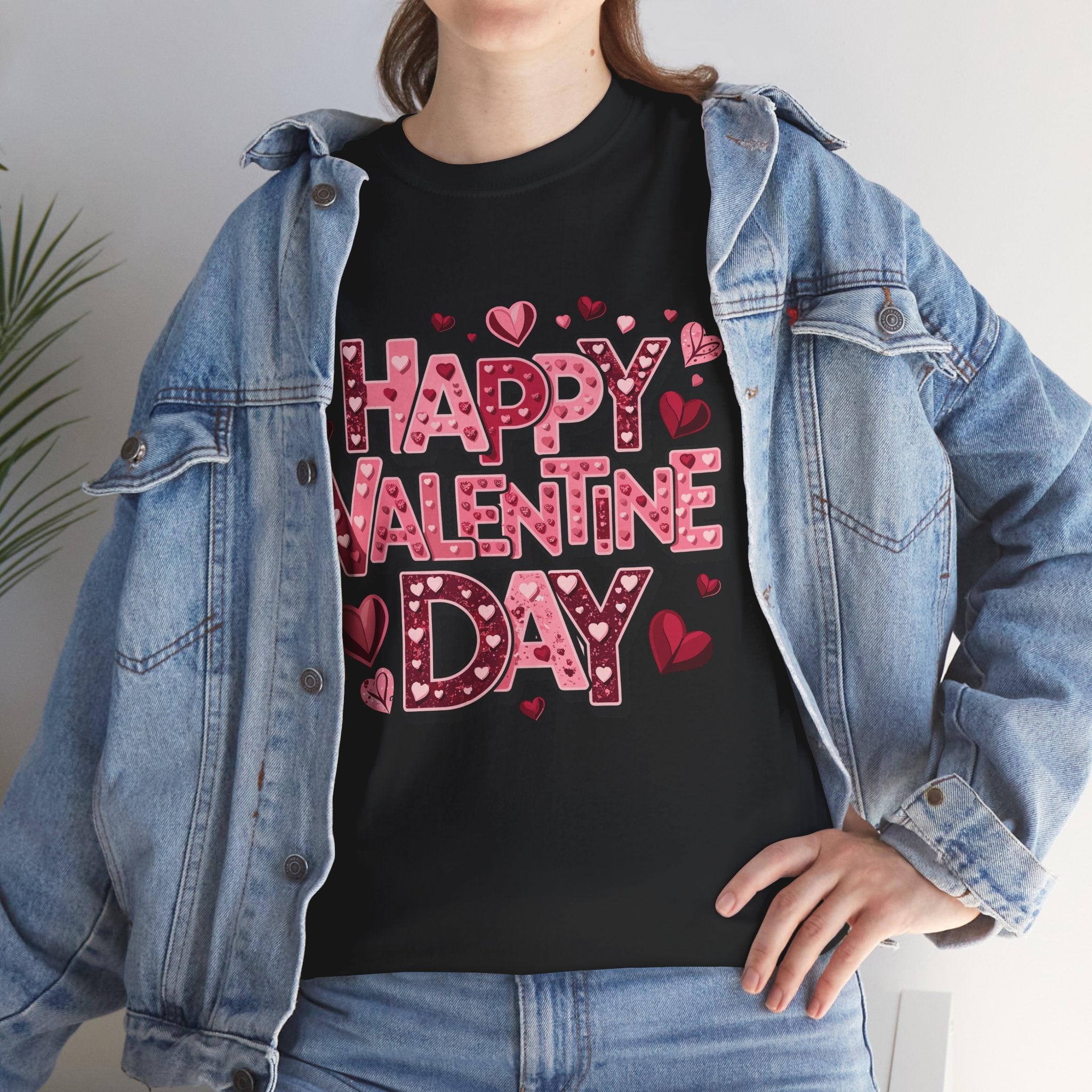 Valentine's Day Tee — 'Happy Valentine Day' Heart Graphic Shirt