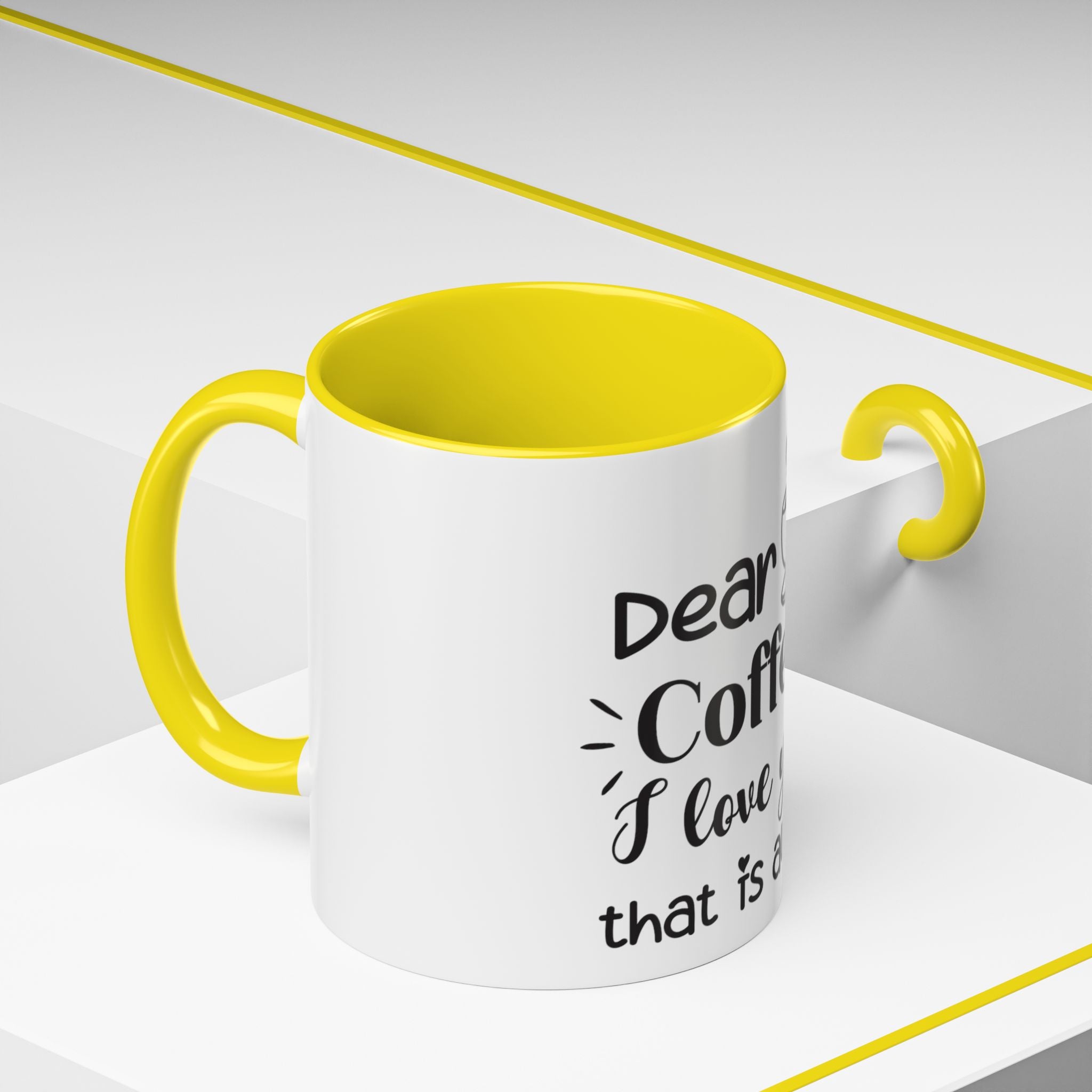 Coffee Mug — "Dear Coffee, I Love You" Accent Ceramic Mug (11/15oz)