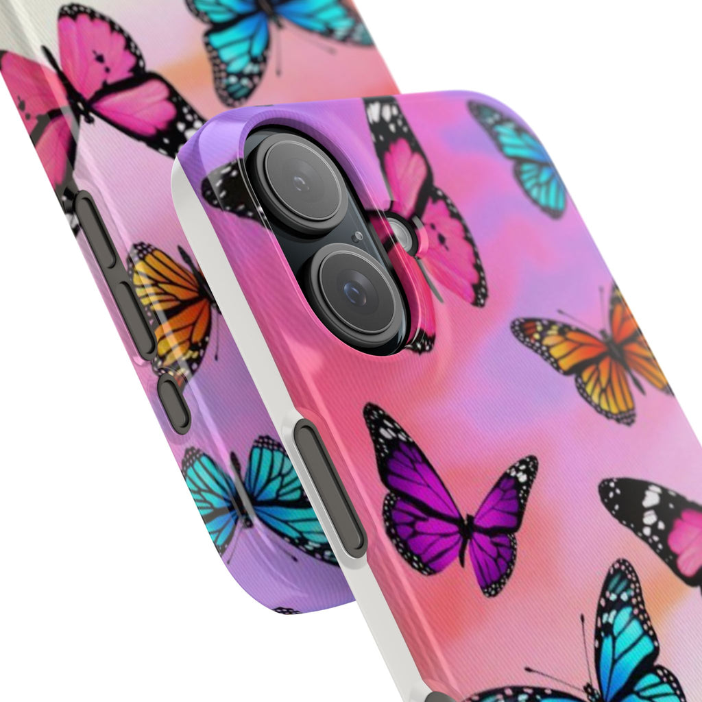 Butterfly Dream Slim Phone Case — Pastel Gradient Floral Wings Design