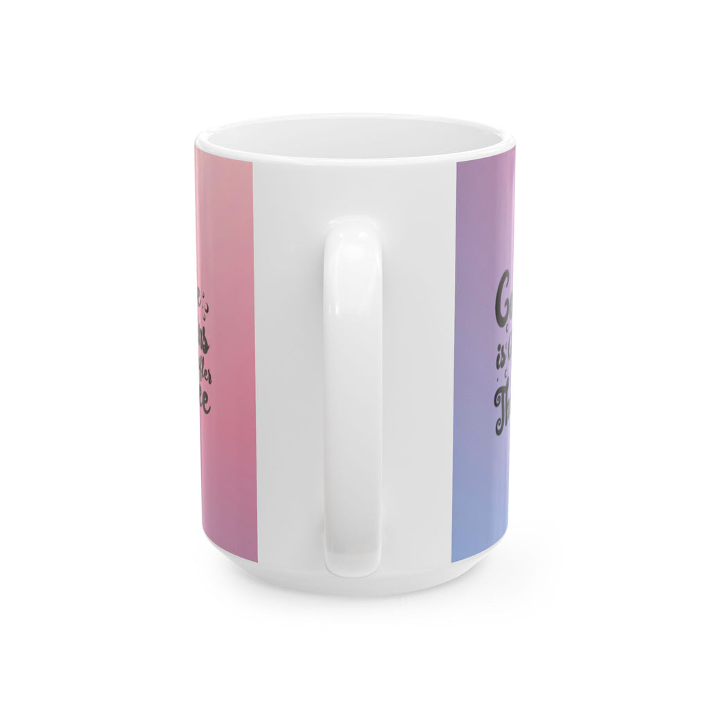 Coffee Is Cheaper Than Therapy Ceramic Mug — Pink Lavender Gradient Coffee Cup (11oz & 15oz)