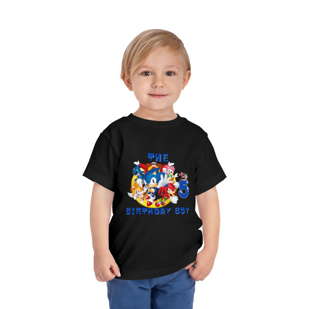 Personalized the Birthday Boy 5 Toddler Tee — Sonic Party Shirt