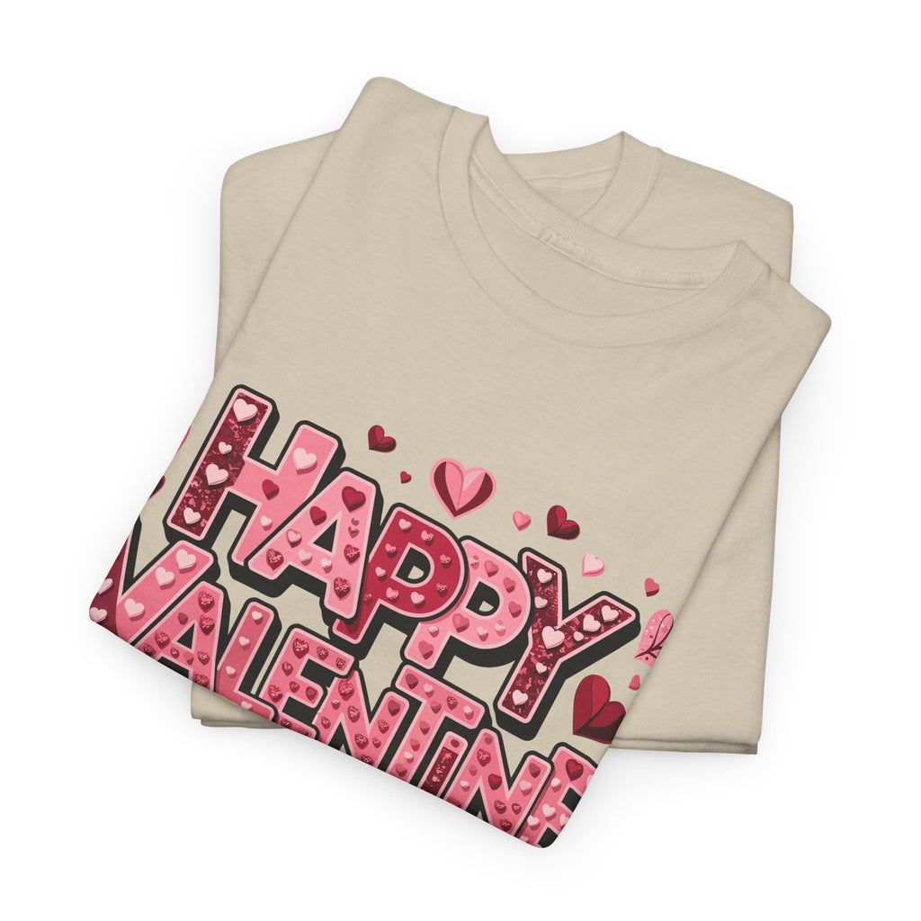 Valentine's Day Tee — 'Happy Valentine Day' Heart Graphic Shirt