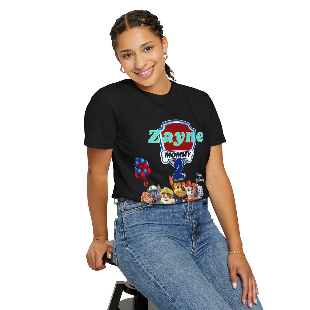 Kids' Paw Patrol Birthday T-Shirt — "Zayne Mommy 2" Personalized Party Tee