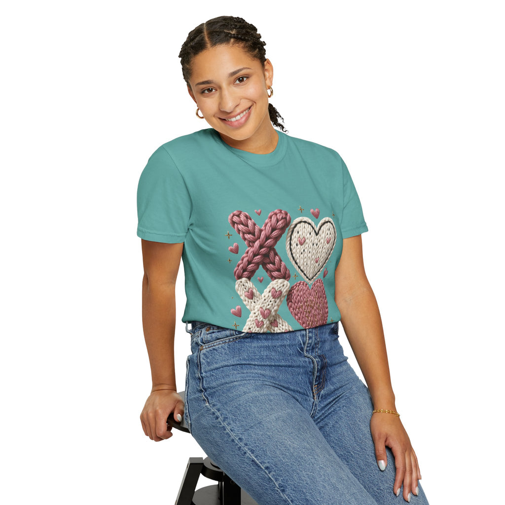 Knit XOXO Hearts T-Shirt — Cozy Valentine’s Day Love Tee