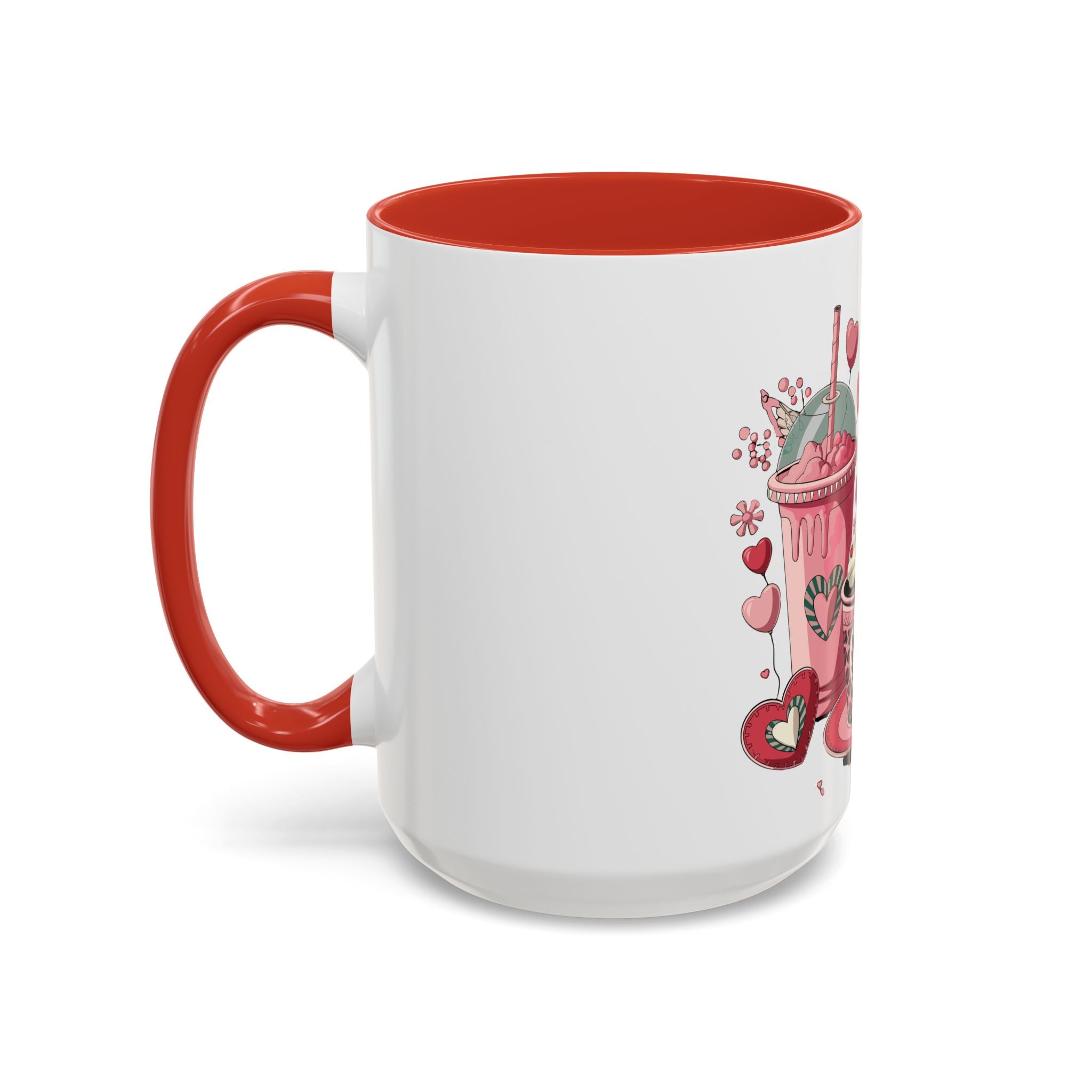 Valentine Dessert Love Accent Coffee Mug — Heart Cupcakes & Sweets 11/15oz