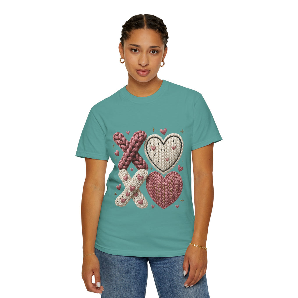 Knit XOXO Hearts T-Shirt — Cozy Valentine’s Day Love Tee