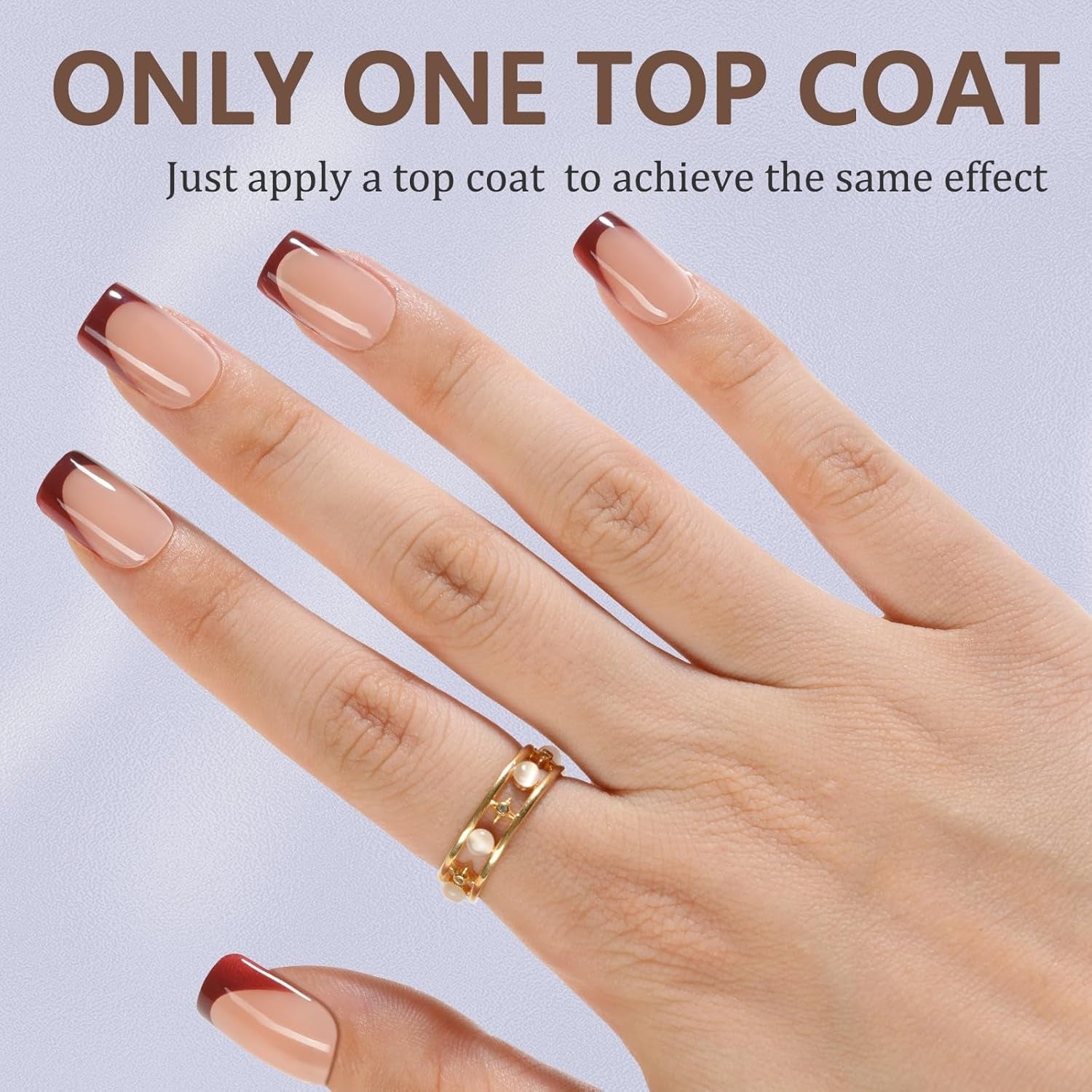 French Gel Press on Fake Nail Tips, Short Square, No Need to File, Pre-Lasting for Nail Art DIY 16 Sizes Multicolor 160Pcs