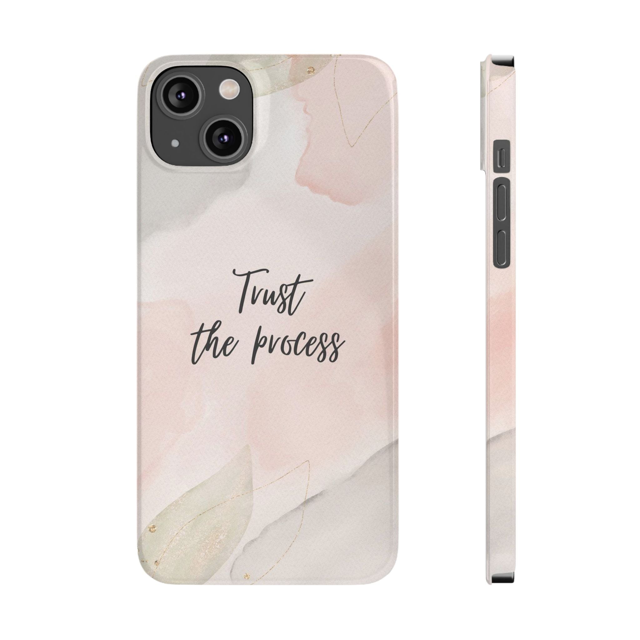 Slim Phone Case — Trust the Process Floral Watercolor Phone Cover