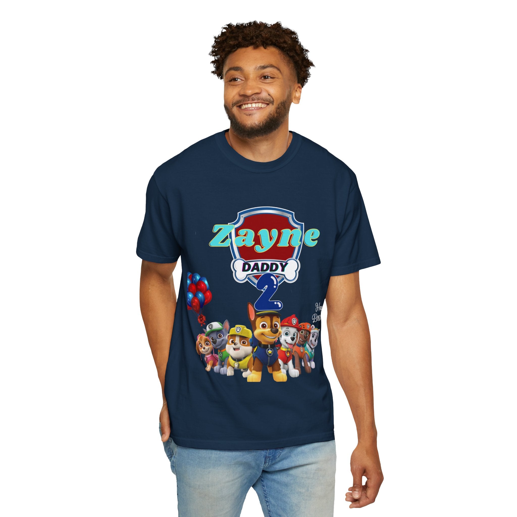 Kids' Paw Patrol Birthday T-Shirt — "Zayne Daddy 2" Personalized Party Tee